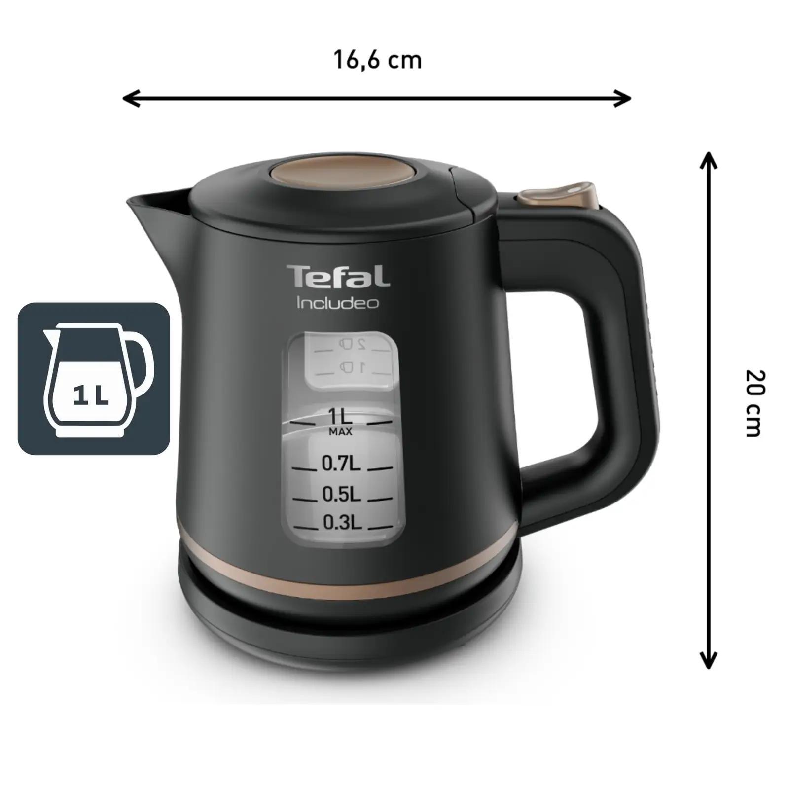 Tefal stiilne 1 l veekeetja — kompaktne ja mugav – detailne vaade