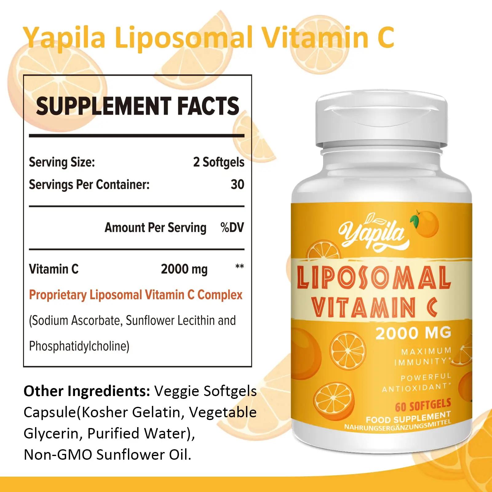Yapila liposoomne C-vitamiin 2000 mg — maksimaalne imendumine – lisavaade