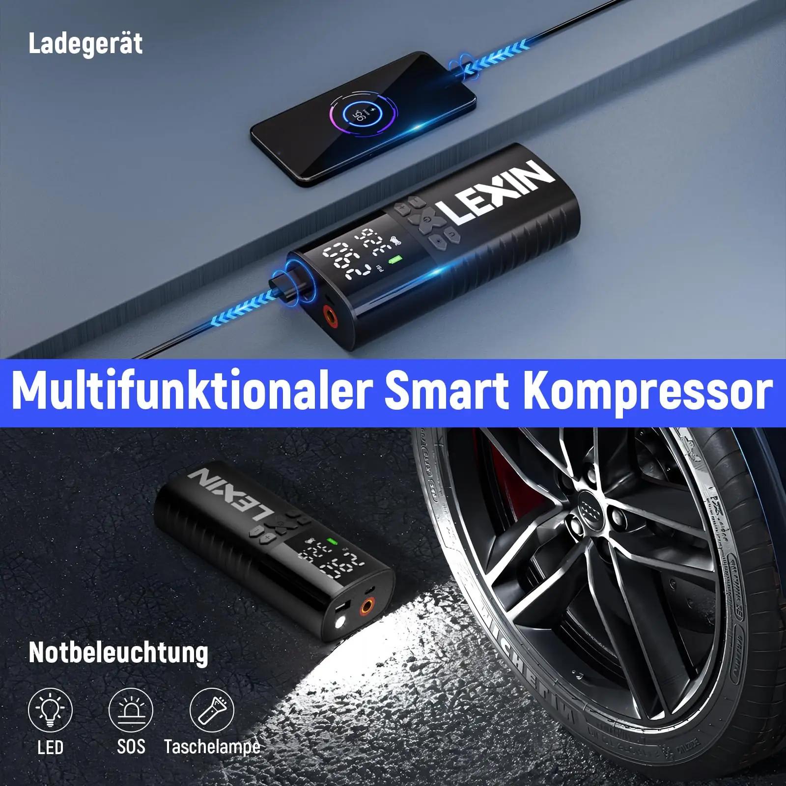 LEXIN akutäis mini-õhupump – kaasaskantav 150 PSI kompressor – pilt 6