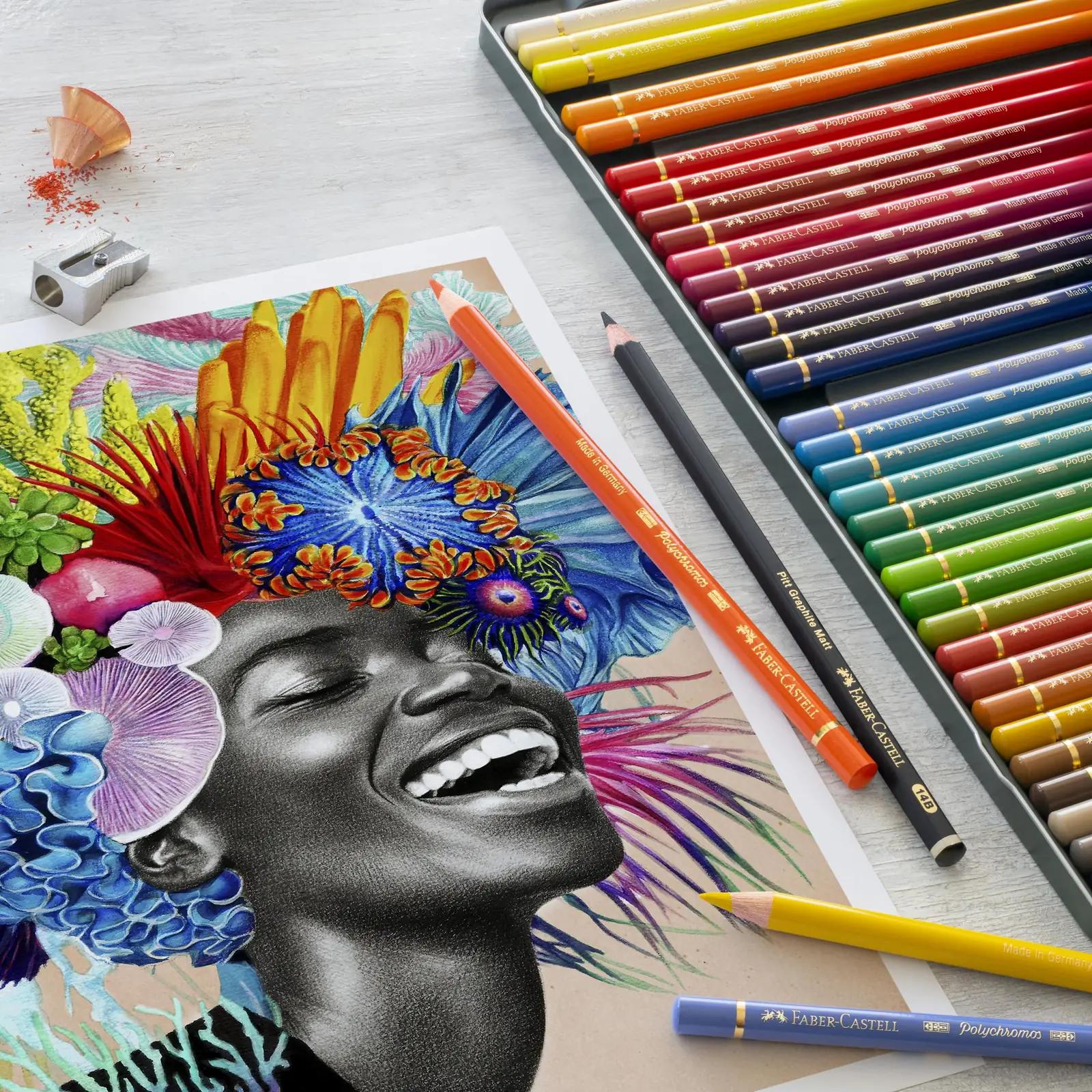 Faber-Castell värvipliiatsid Polychromos – 60 värvi metallkarbis – lisavaade