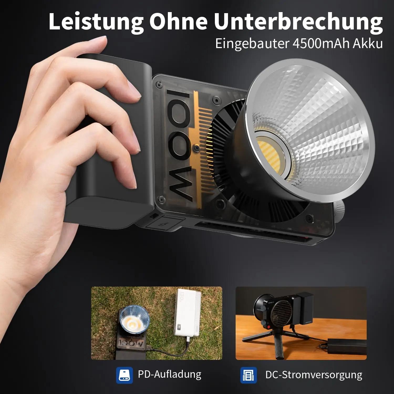 ZHIYUN kerge COB-videovalgus 100W – kaasaskantav ja akuvõimas – lisavaade