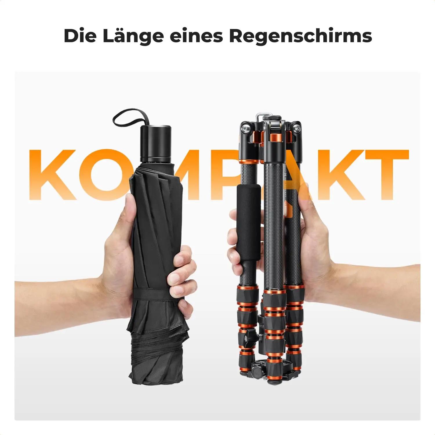 K&F CONCEPT kerge süsinikkiust statiiv 152 cm – detailne vaade
