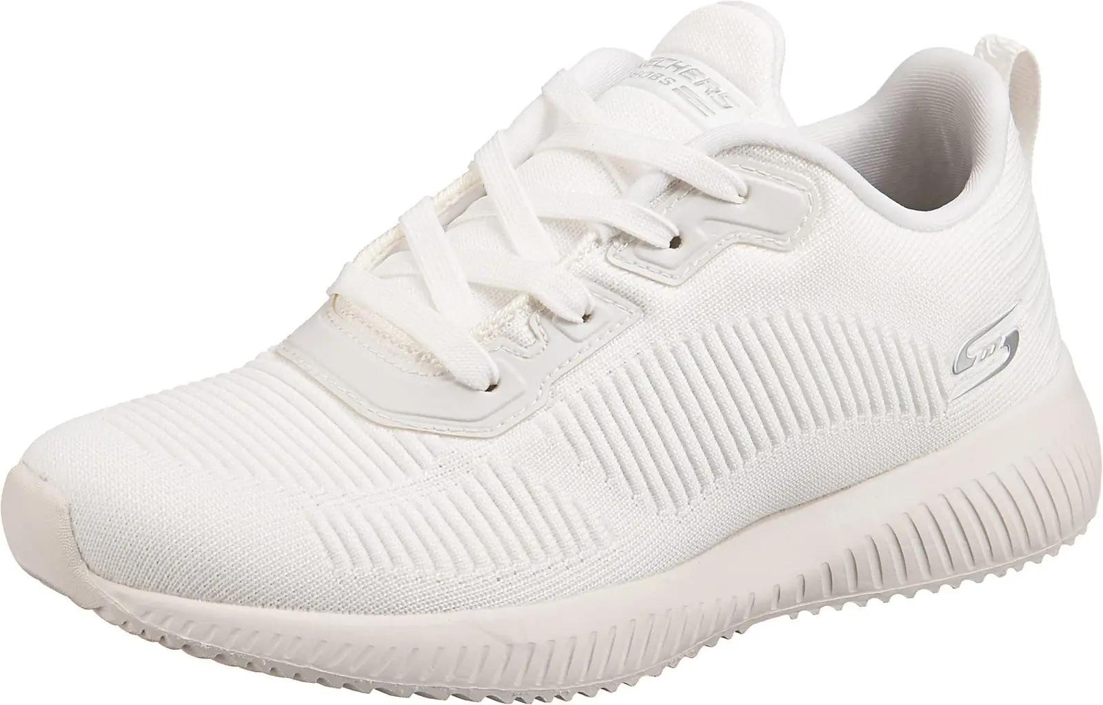 Skechers valged knit-tossud sportlikuks mugavuseks ja stiiliks