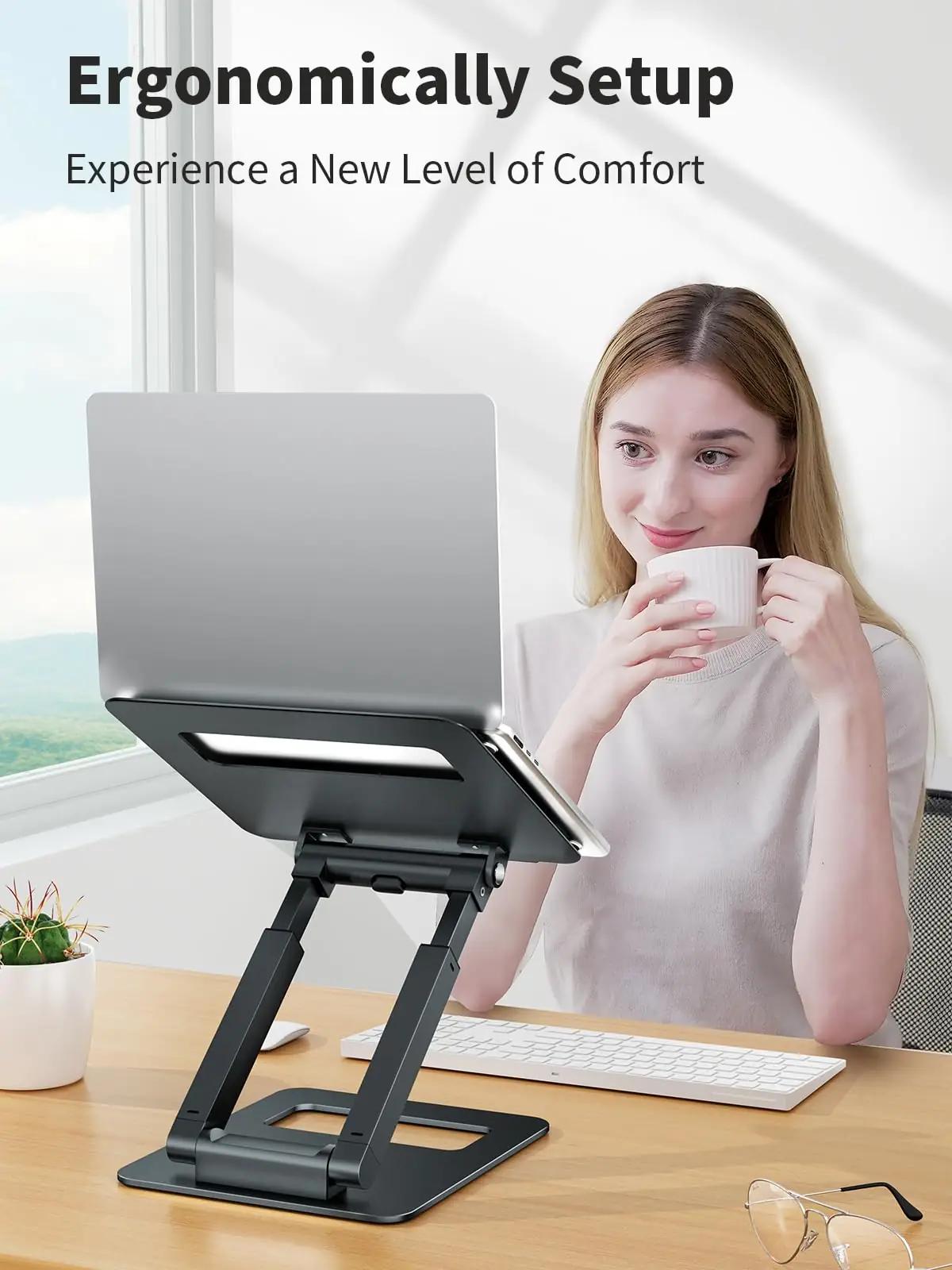 tounee ergonoomiline metallist sülearvuti-alus lauale — – pilt 6