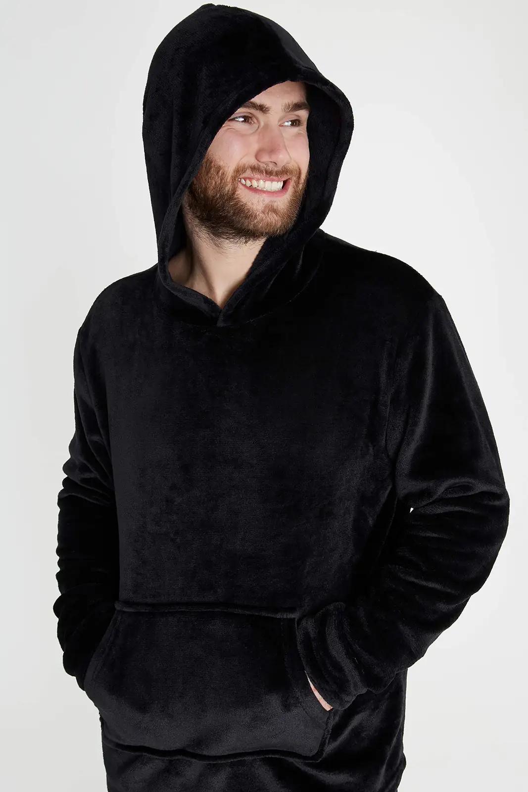 CityComfort pehme fliispyjama meestele — hubane camo komplekt – pakend ja tarvikud