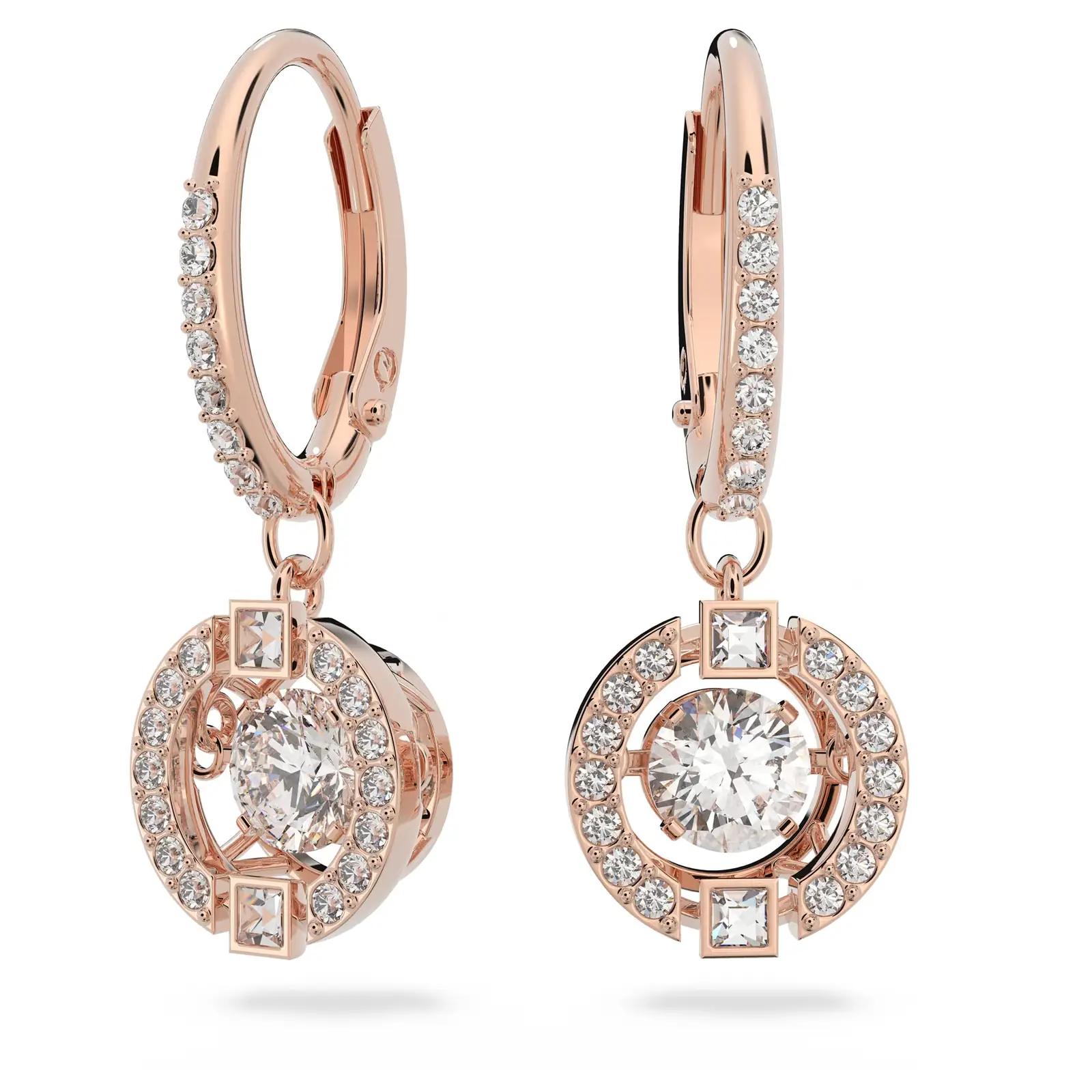 Swarovski roosakuldne kristalliga kõrvarõngad