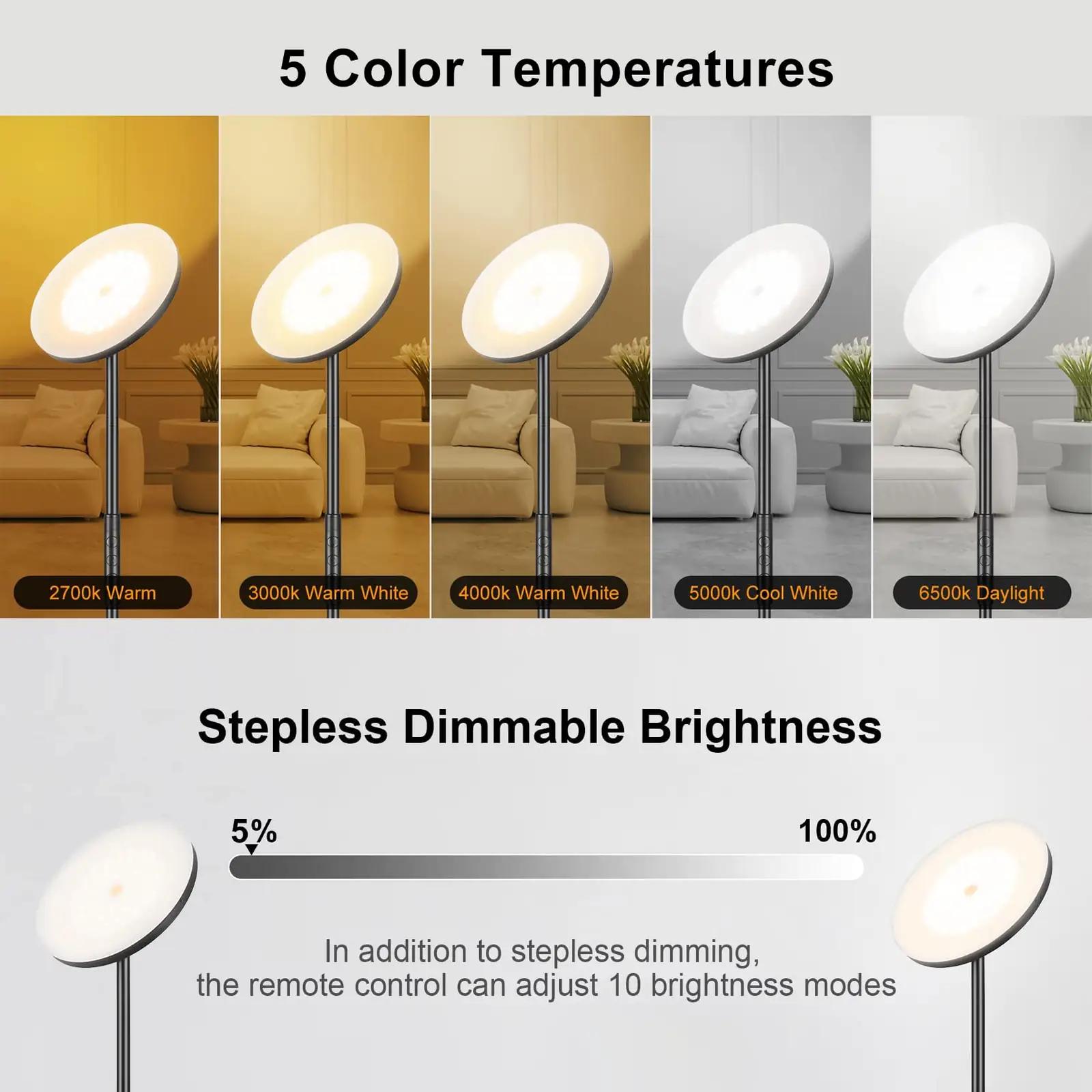 mukuxin stiilne LED-lamp – reguleeritav valgus elutuppa – detailne vaade
