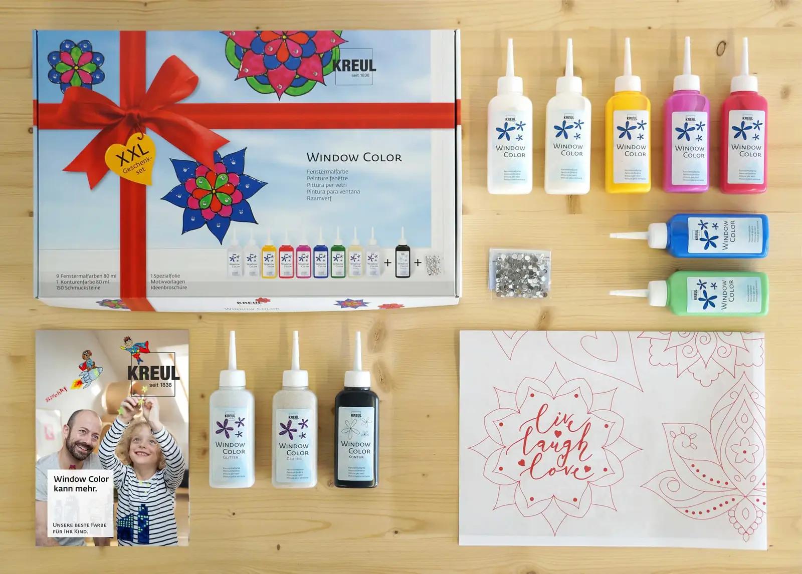 Kreul Window Color XXL komplekt loovaks klaasimaaliks – detailne vaade