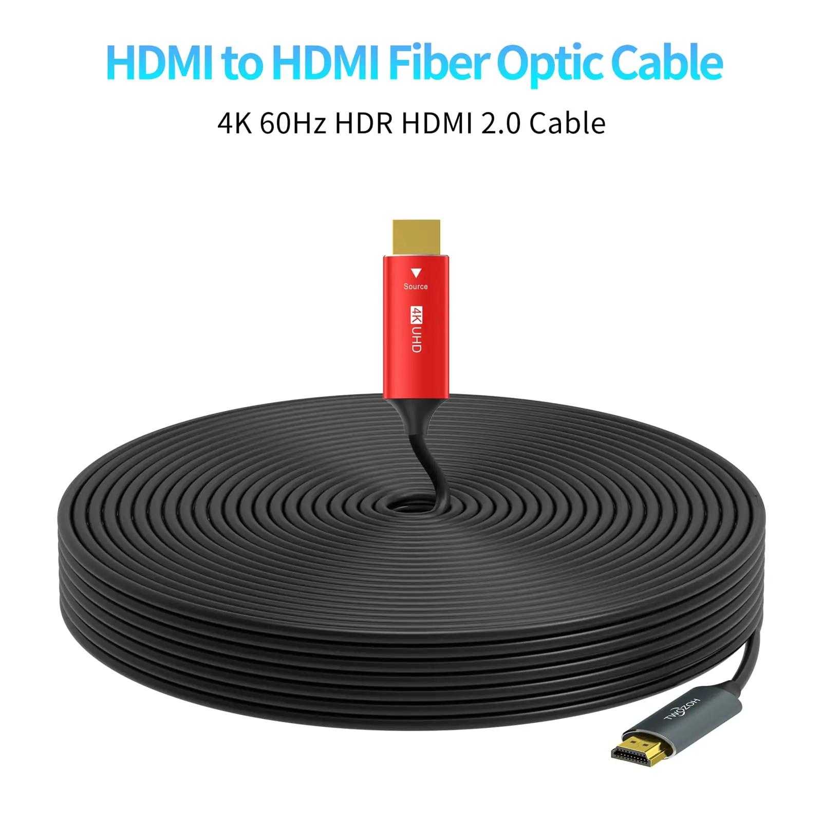Twozoh optiline HDMI-kaabel 30 m – 4K 60Hz kõrglahutus – lisavaade