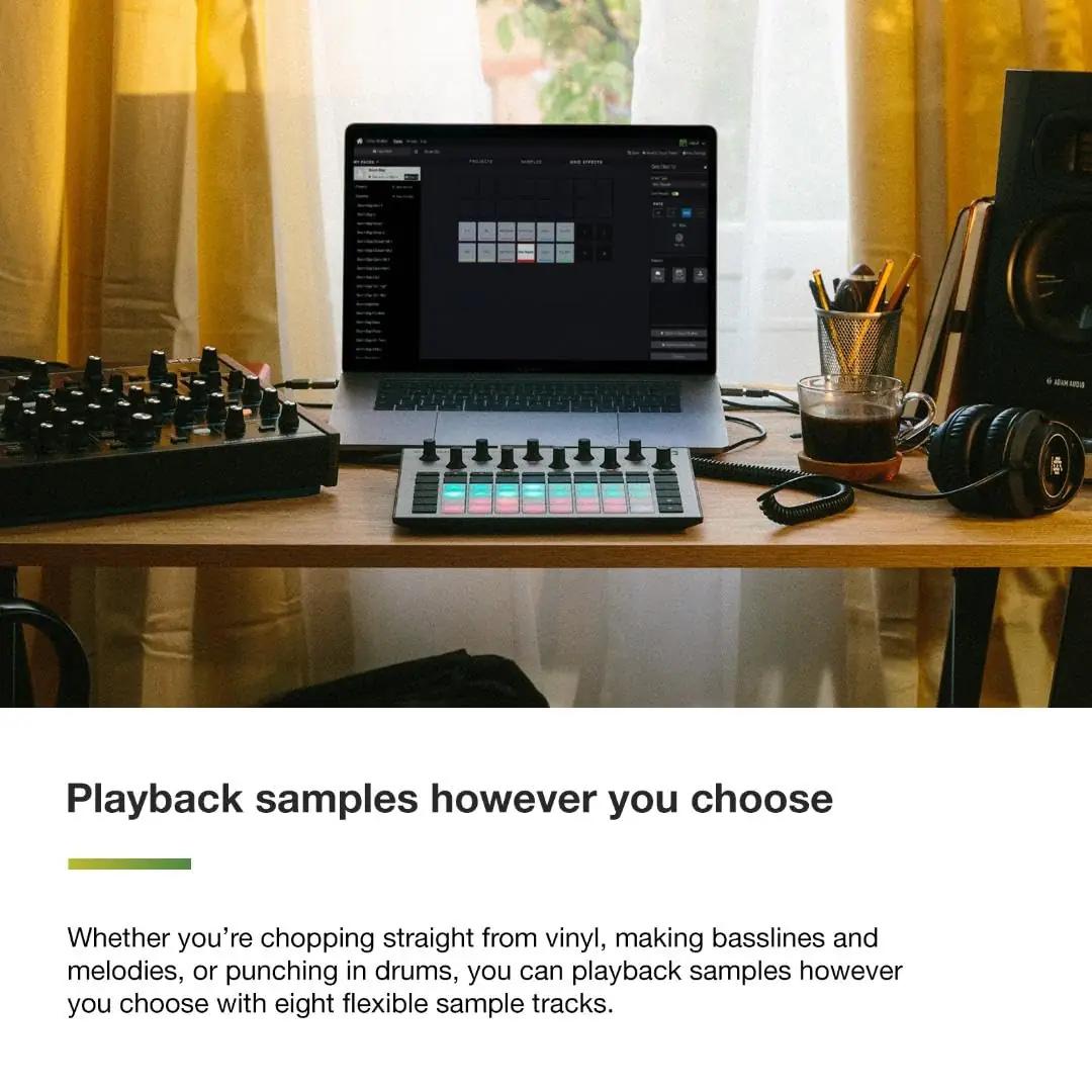 Novation groovebox ja sampler — robustne vinüülmaterjal – kasutusnäide