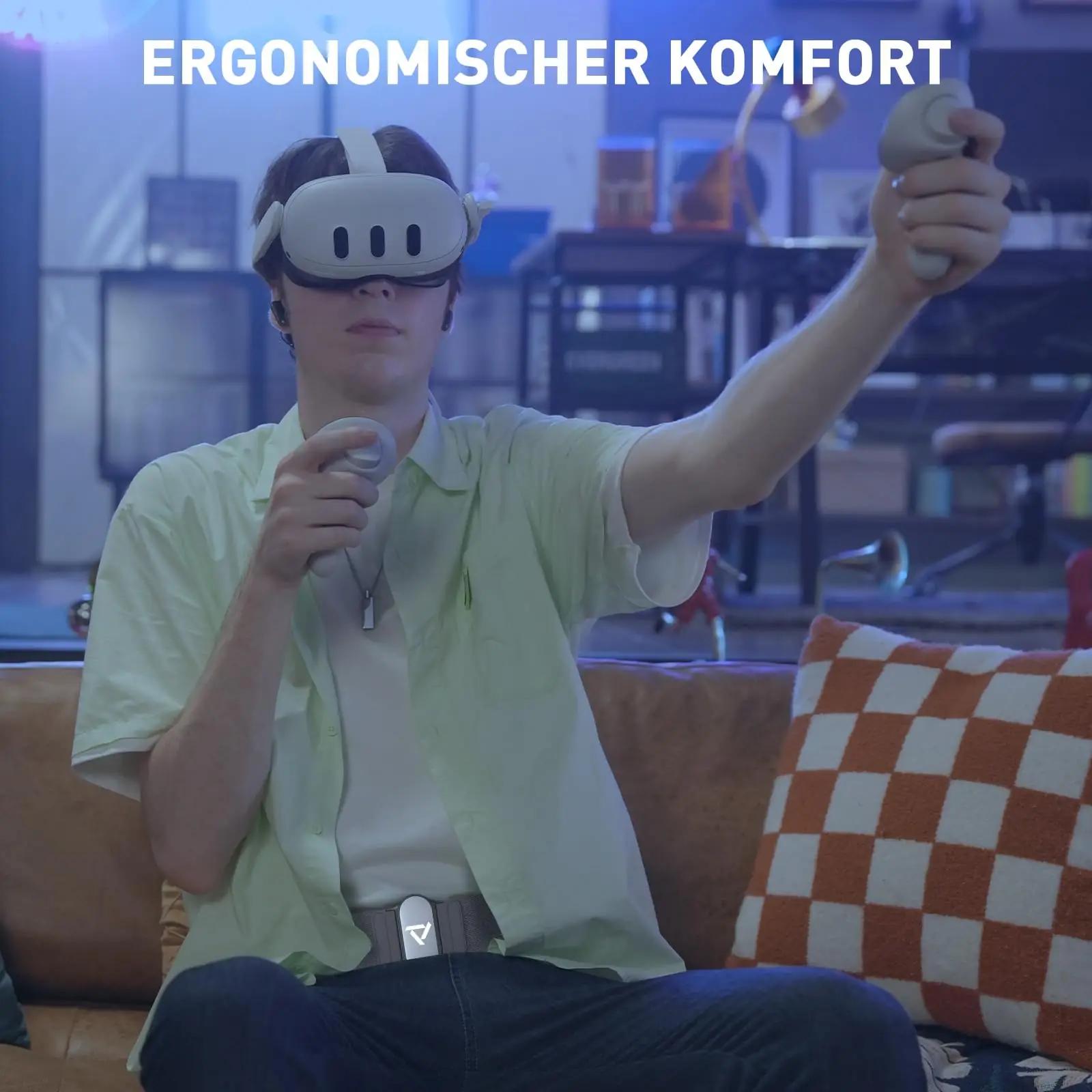 PRISMXR nutikas 10 000 mAh powerbank VR-seadmetele, hall – kasutusnäide