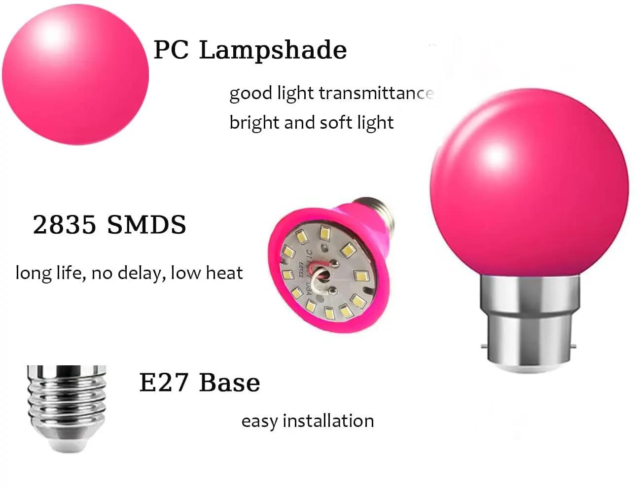 ZFQ roosad LED-tulekesed B22 komplekt – pehme meeleolu – pakend ja tarvikud
