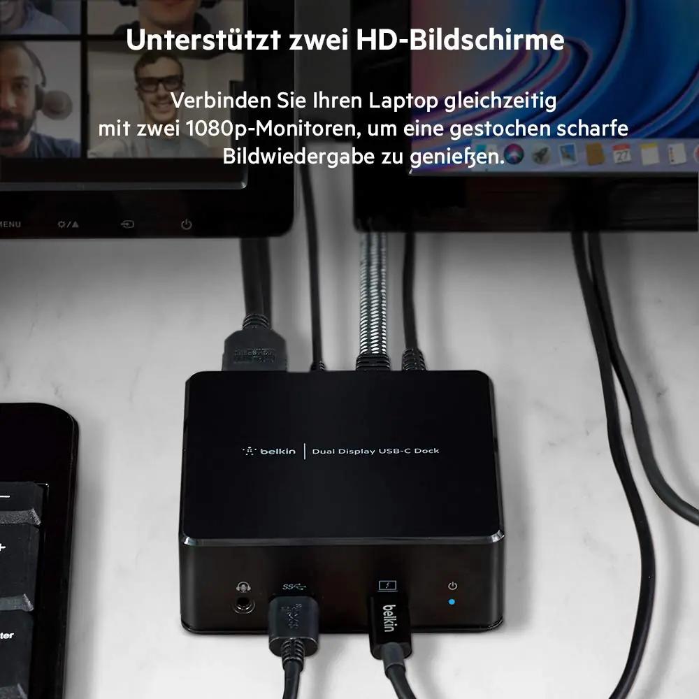 Belkin USB-C dokk universaalse kaheteljelise laadimise ja – kasutusnäide