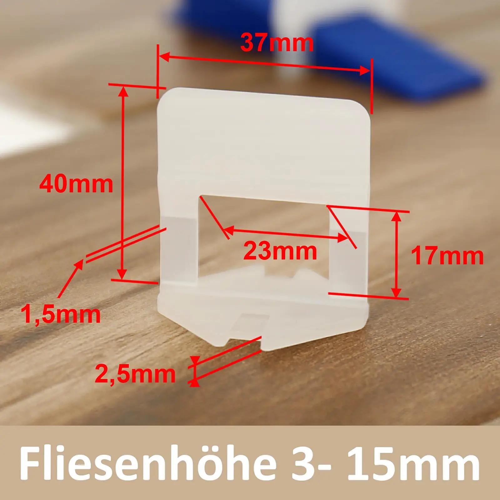 Lantelme läbipaistvad 1,5 mm plaadivahed — 1000 tk komplekt – detailne vaade