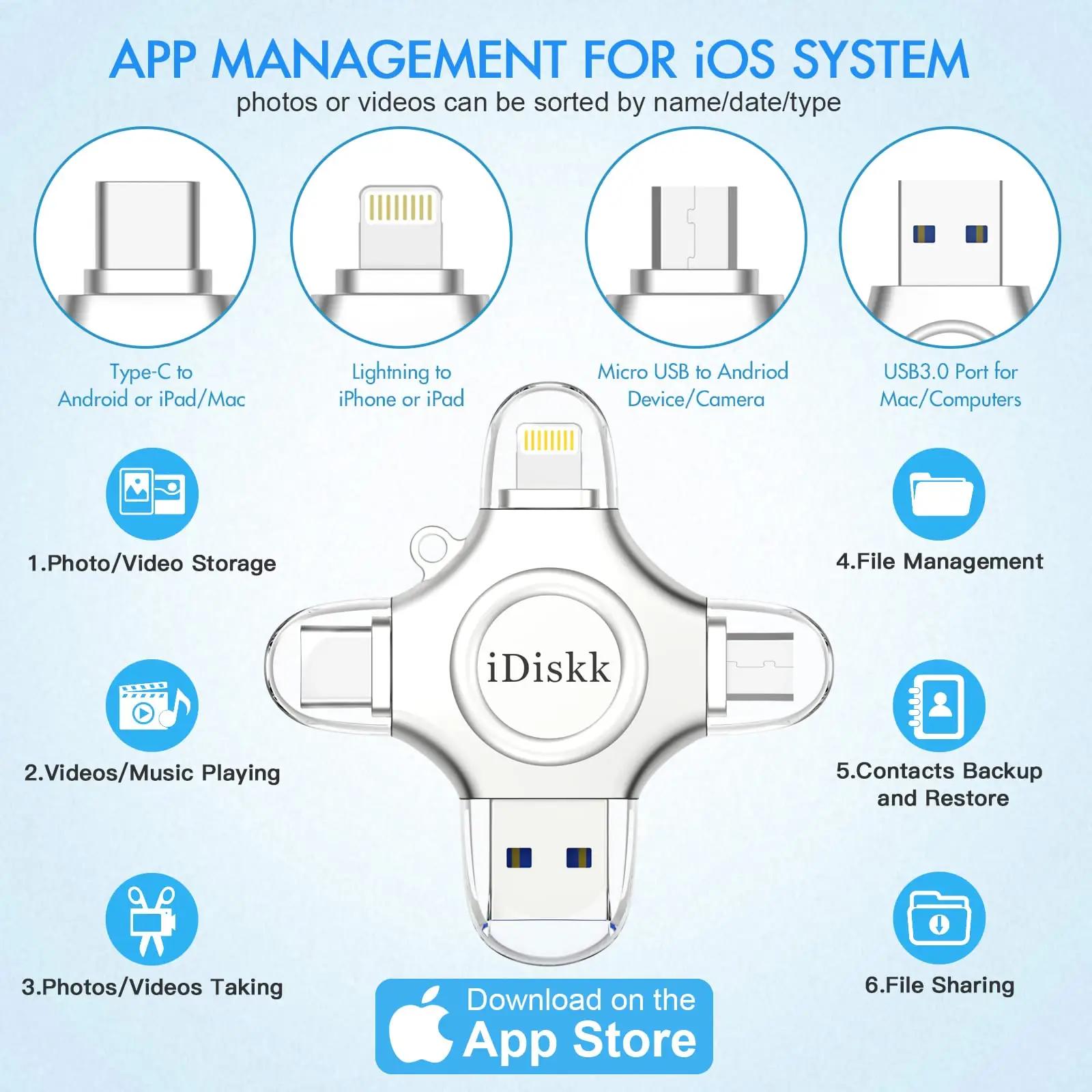 iDiskk 256GB metallist välkmälu iPhone ja iPad jaoks – pakend ja tarvikud