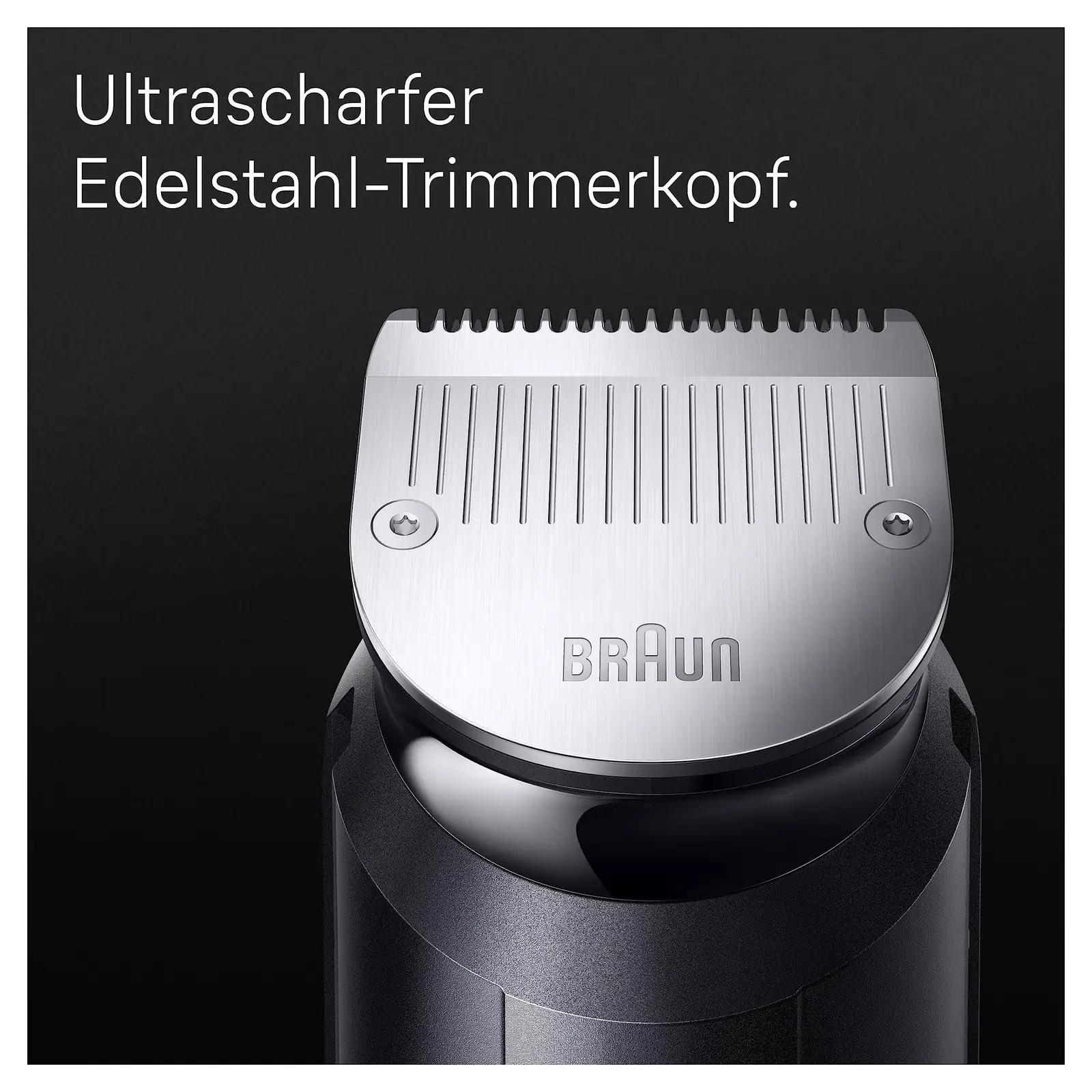 Braun mitmeotstarbeline metalltrimmer kehale ja näole MGK7410 – kasutusnäide
