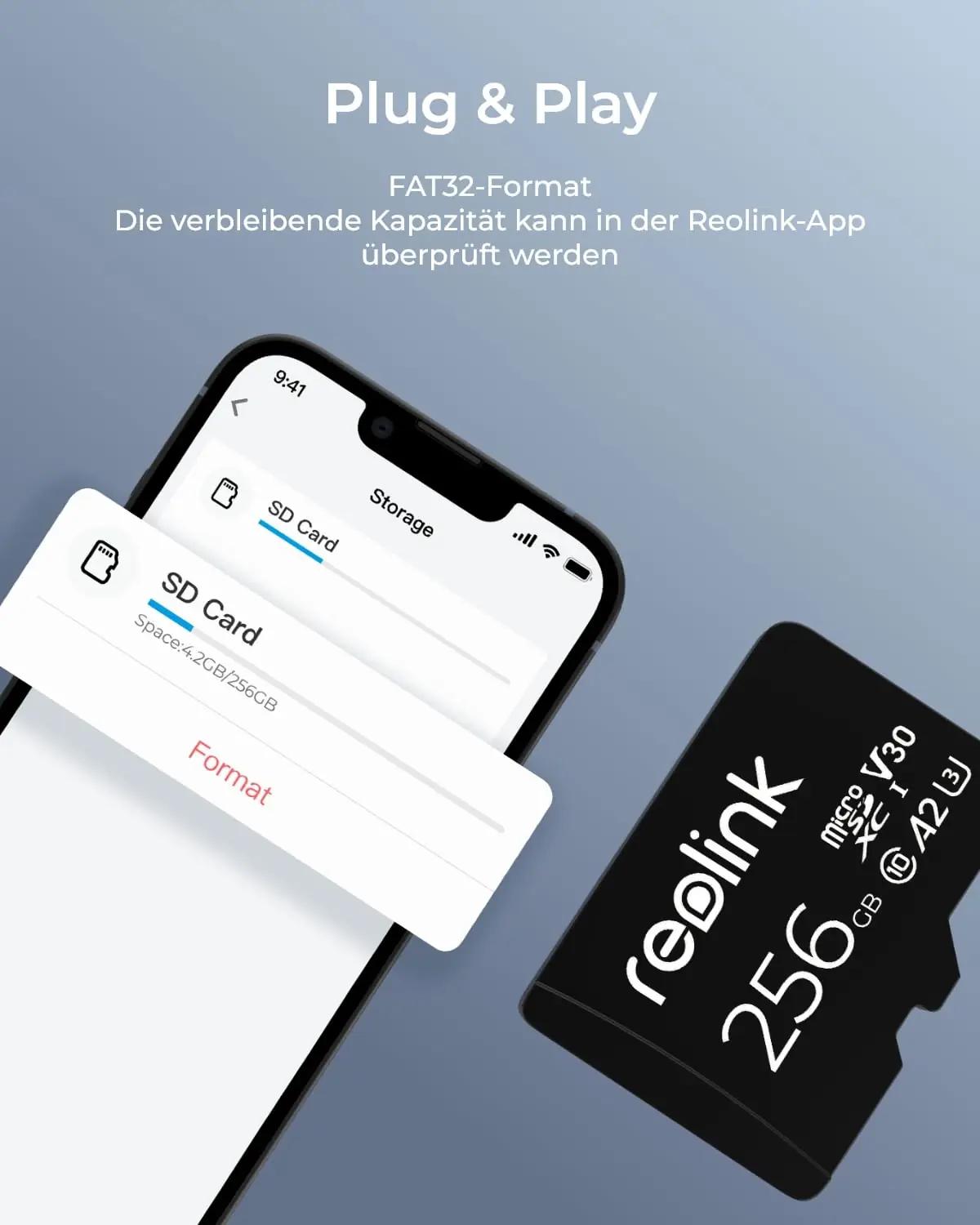 Reolink microSDXC 256 GB – vastupidav salvestus koduvalveks – detailne vaade