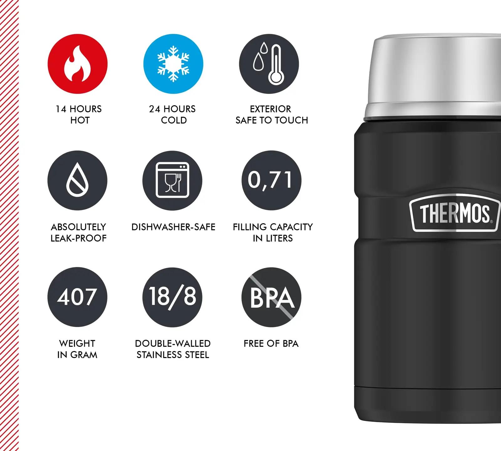 Thermos roostevaba toidutermos 0,71 l – hoidab sooja ja külma – lisavaade