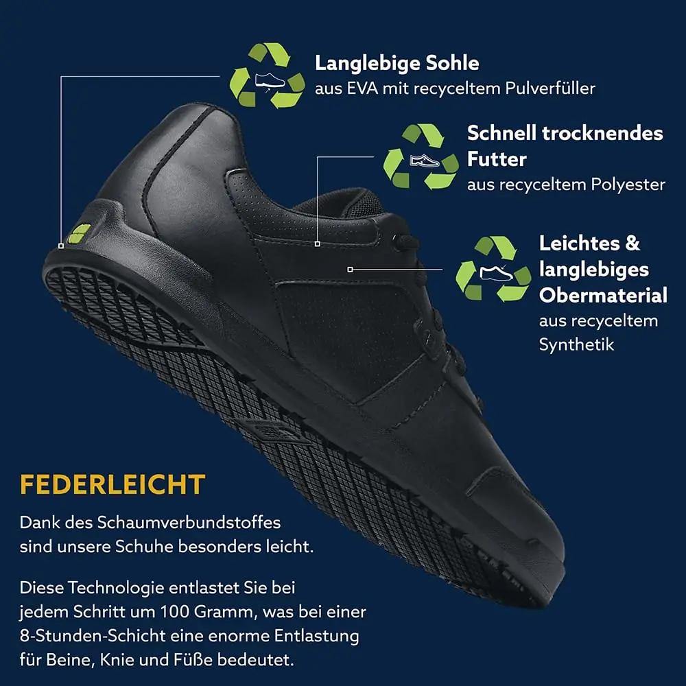 Shoes for Crews nahast töösneaker – libisemiskindel ja kergem – pakend ja tarvikud