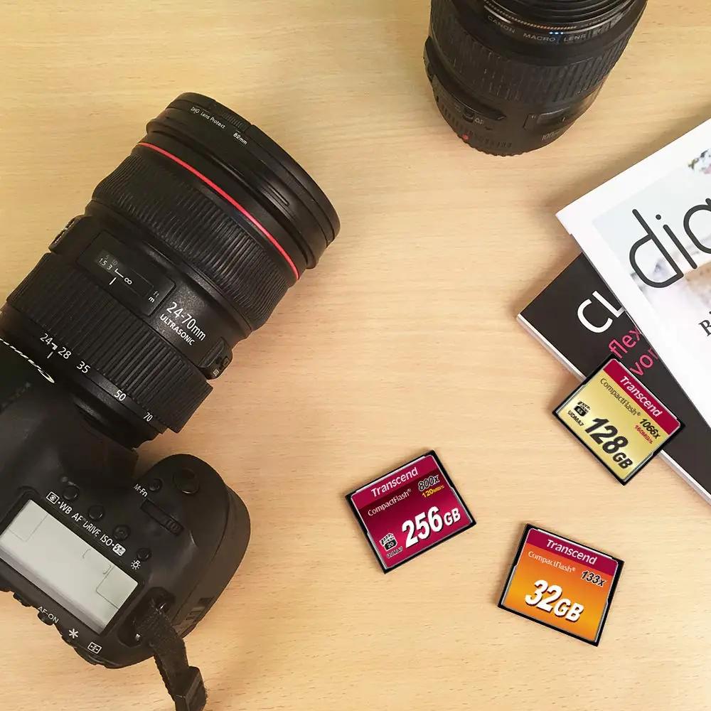 Transcend 32GB CompactFlash – kiire salvestusfotodele ja videole – pakend ja tarvikud