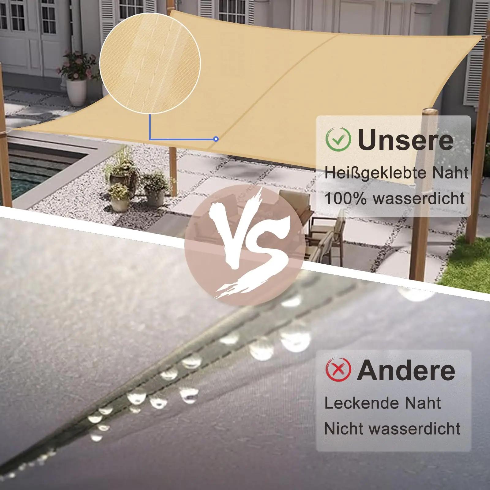 SUNNY GUARD veekindel päikesesirm 3×4 m, sand materiaal – kasutusnäide