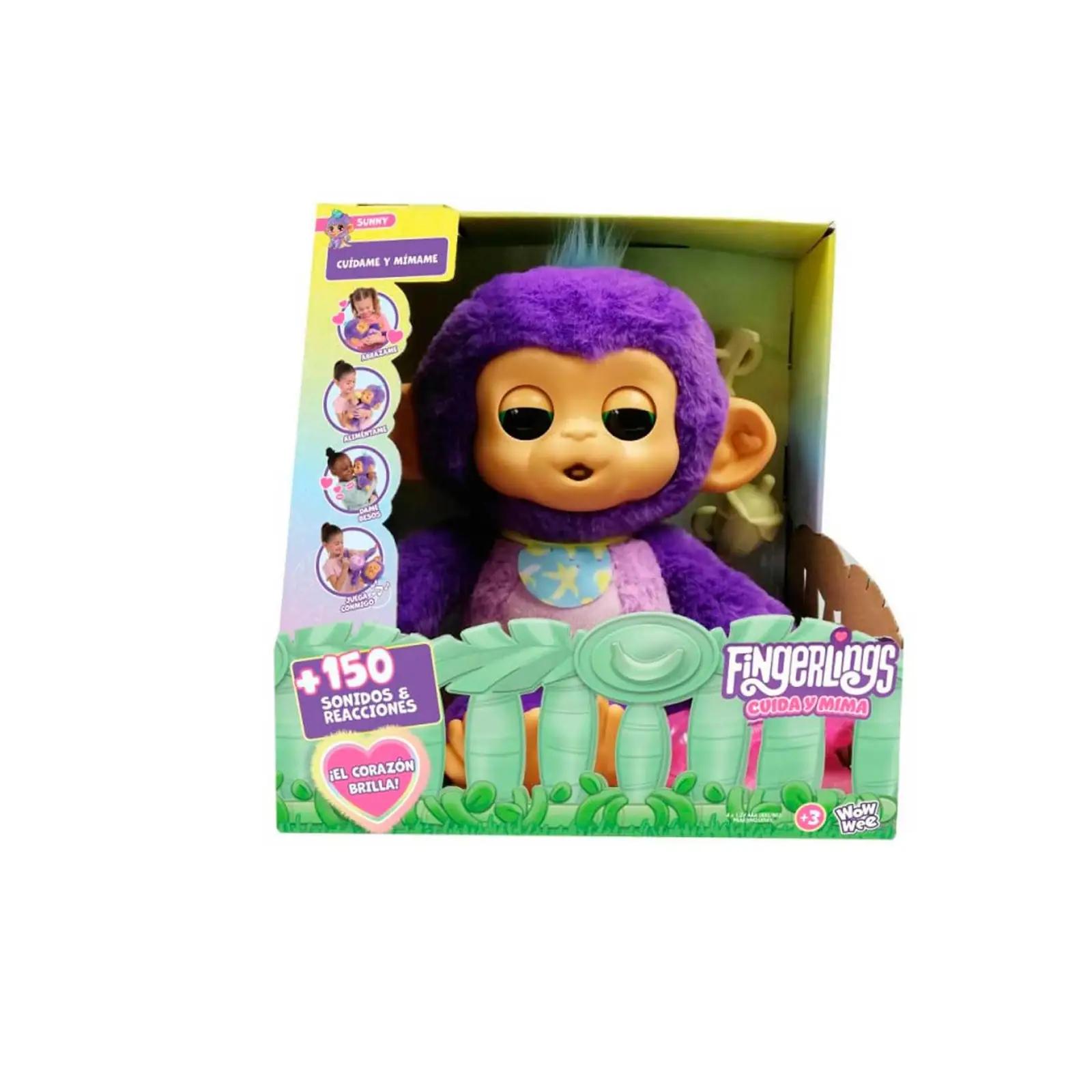 Fingerlings pehme interaktiivne lillas plüüsahv lastele – pakend ja tarvikud