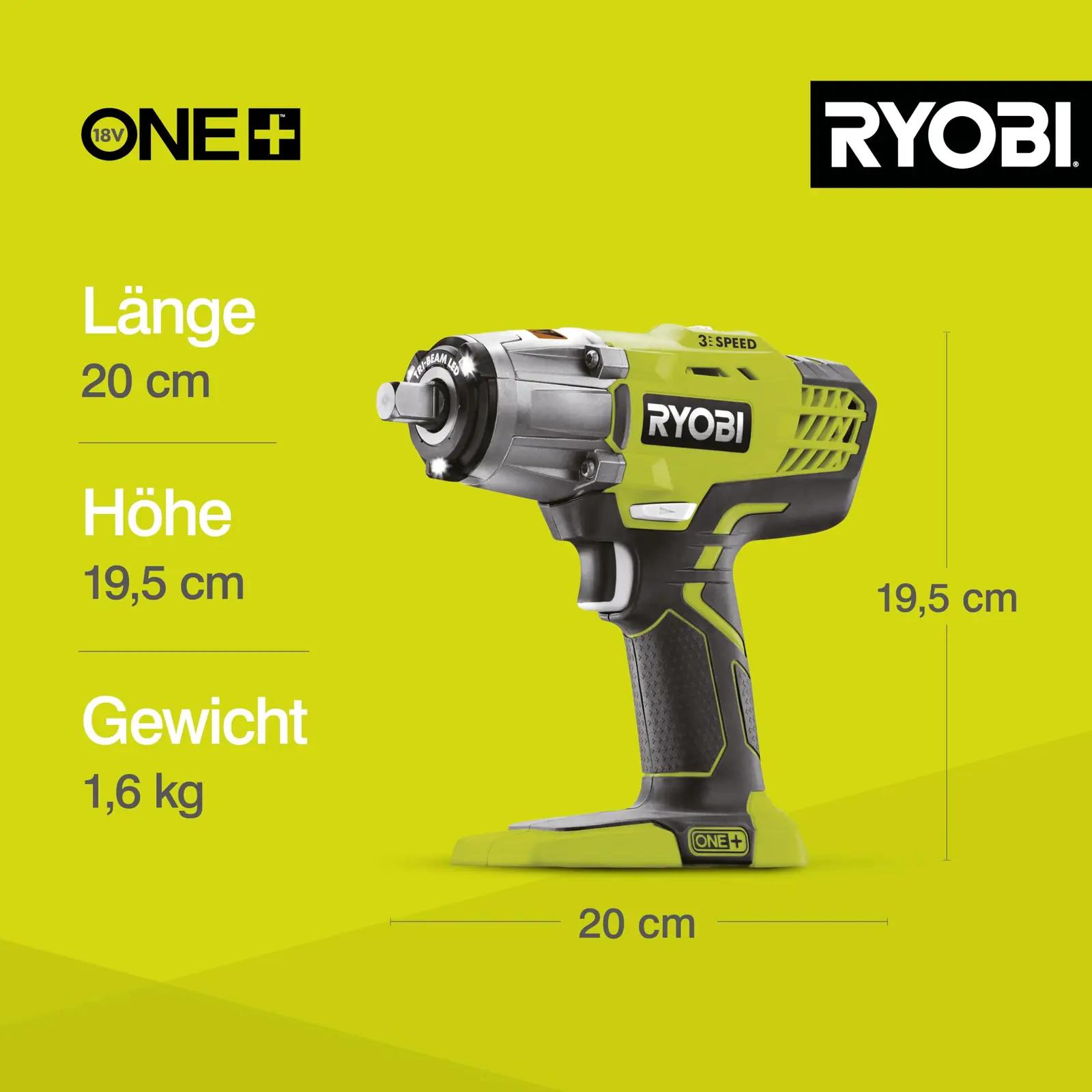 RYOBI vastupidav metallsuunitletud löökmutrikeeraja — 400 Nm – lisavaade