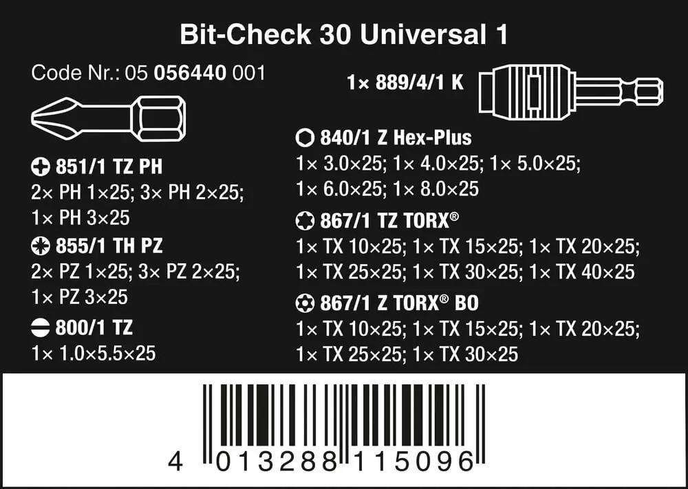 Wera vastupidav bitikomplekt – universaalne 30-osaline kingitus – detailne vaade