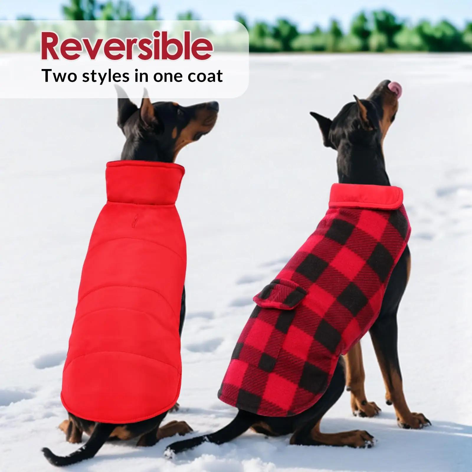ASENKU soe ja veekindel koeramantel – punane tartan 3XL – kasutusnäide