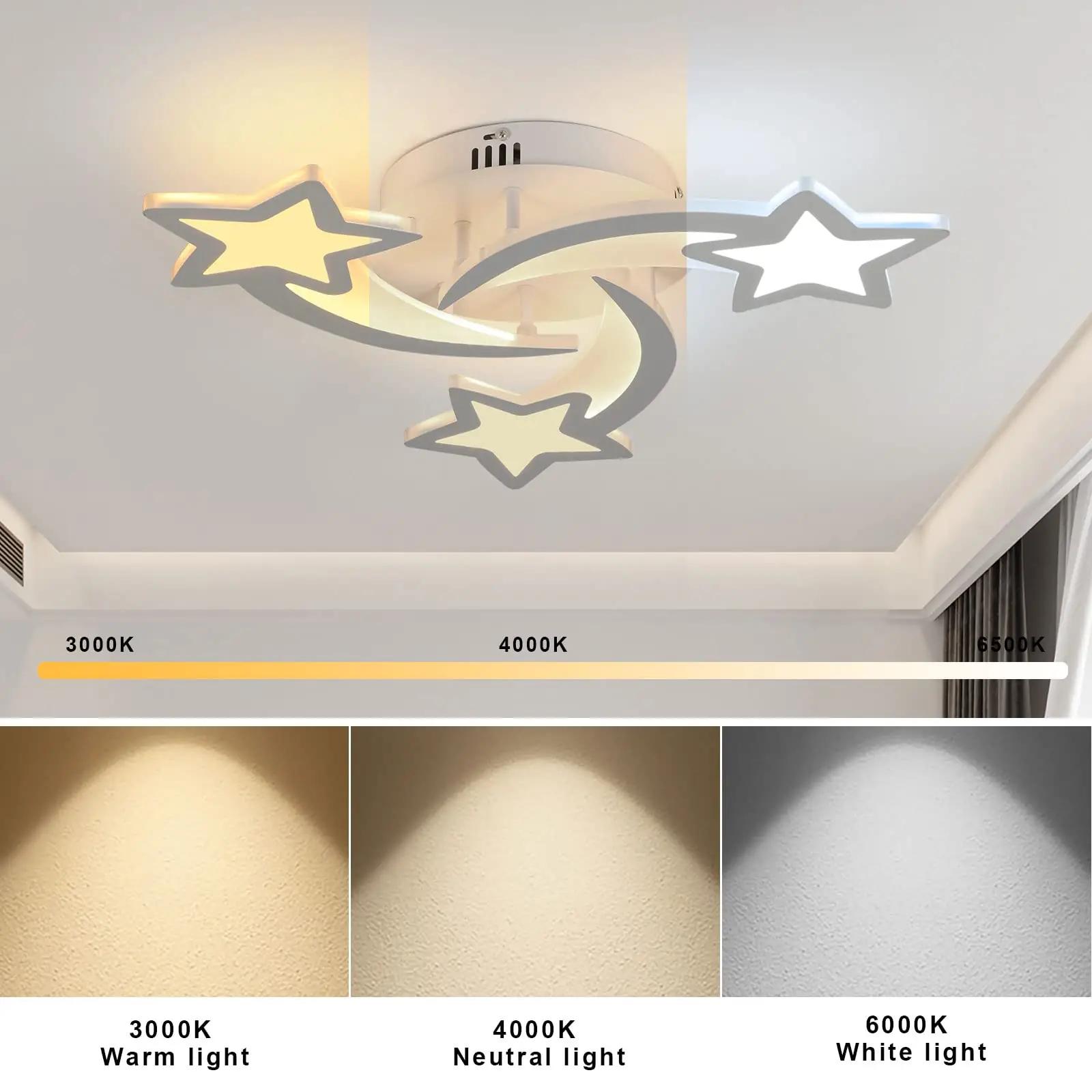 Comely modernne LED laelamp tähekujuline — vaikne valge valgus – pilt 6
