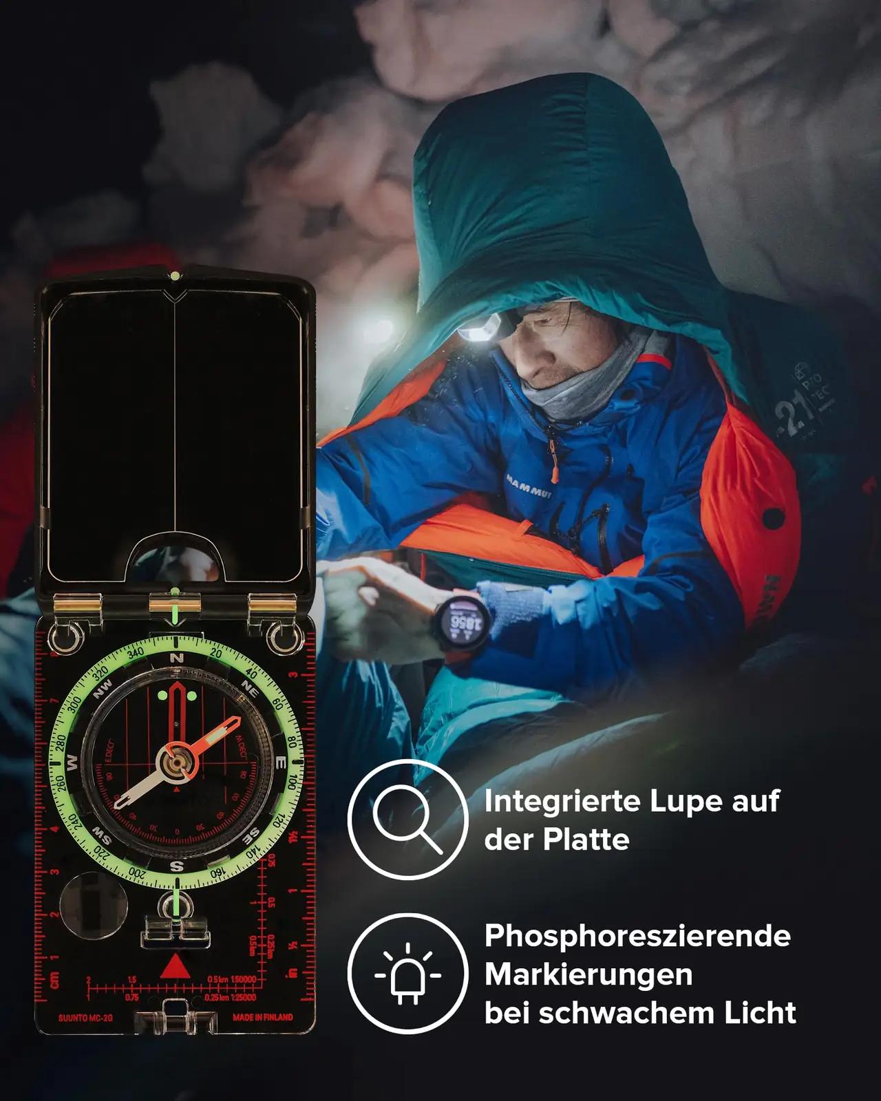 SUUNTO roostevaba peegelkompass – täpne matkaabiline – lisavaade