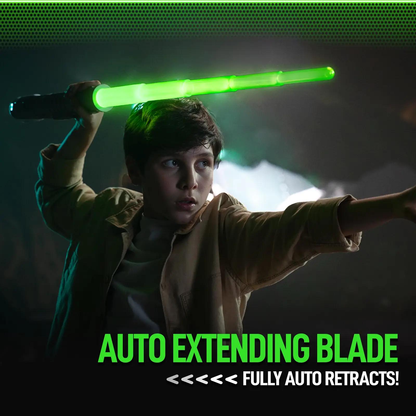Power Saber rohelise plastikust lasersulgur – lisavaade