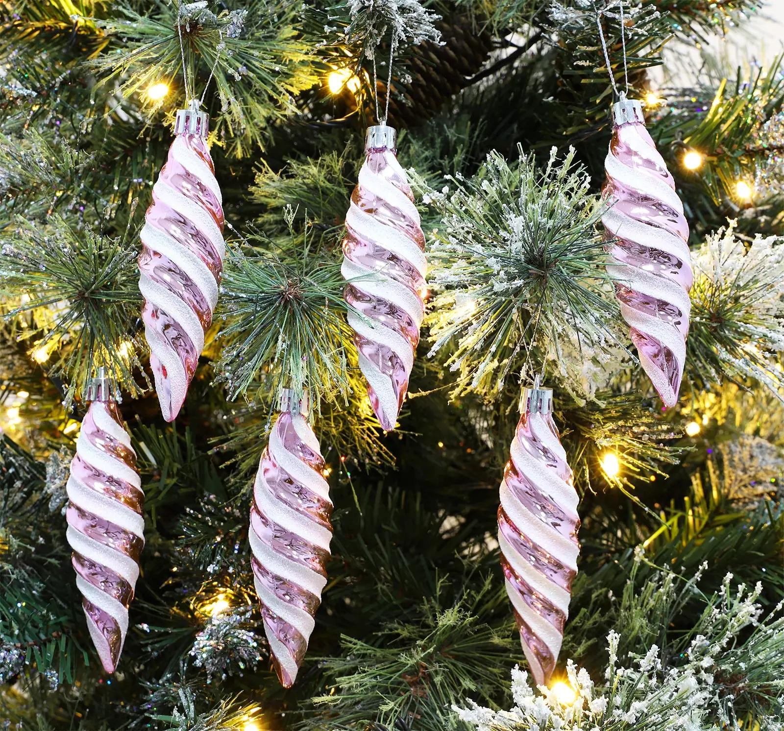 Christmas Concepts roosa 110 mm spiralkuulide komplekt (6 tk) – lisavaade