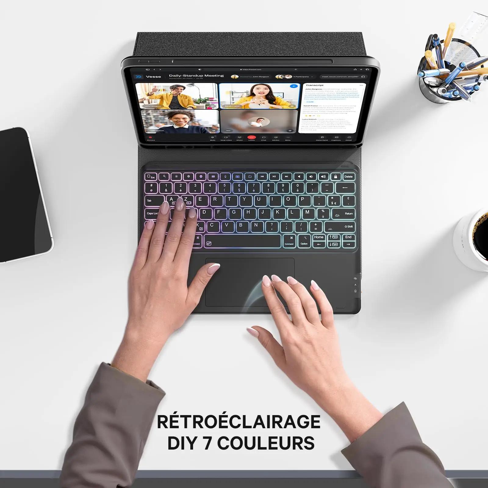 Earto stiilne iPad Pro 12.9 klaviatuur koos LED-taustvalgustusega – pilt 7