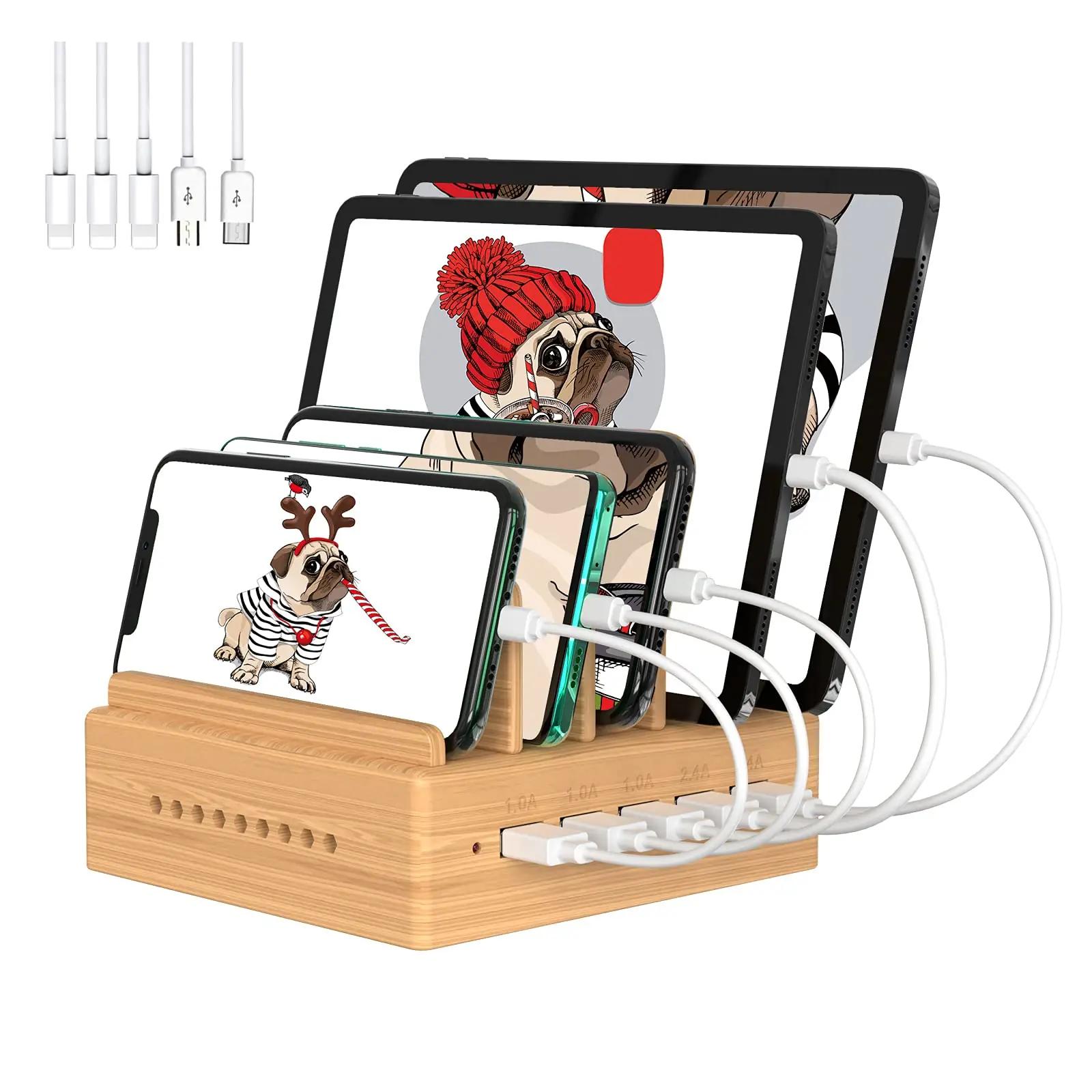 Alltripal bambusest 5-port USB laadija — korrastatud laadimine
