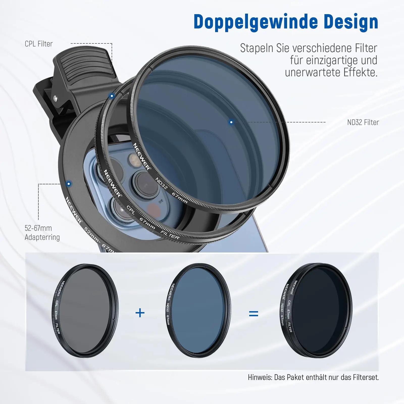NEEWER 67mm filtrikomplekt – ND32, CPL ja värviefektid – pilt 6