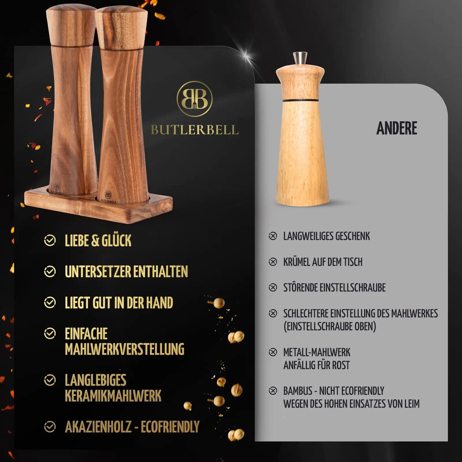 BUTLERBELL puidust soola- ja pipramüür komplekt kingituseks – pilt 8