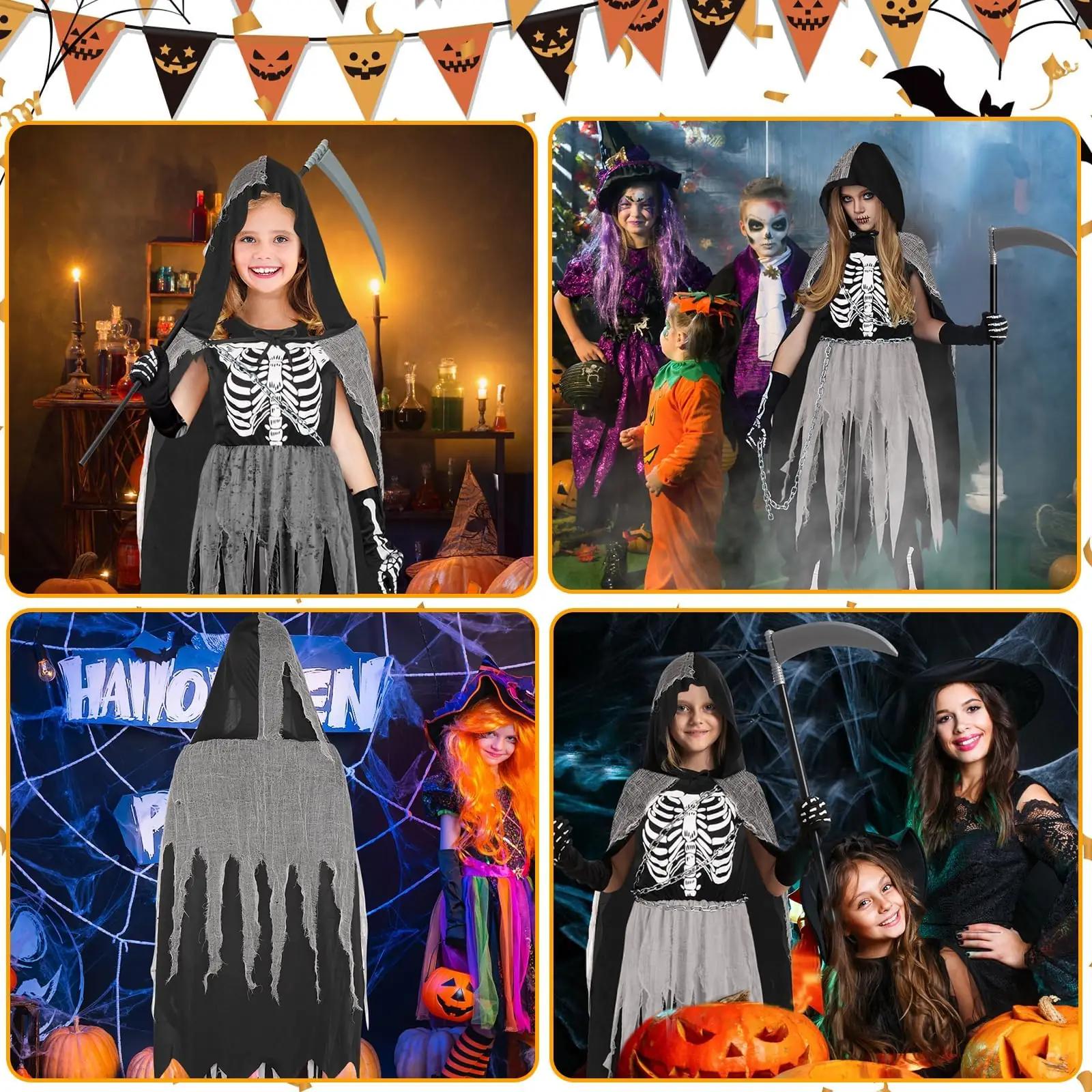 ATOWORLD lapse Halloween kostüüm — must Sensenmann kleit ja viiv – pilt 6