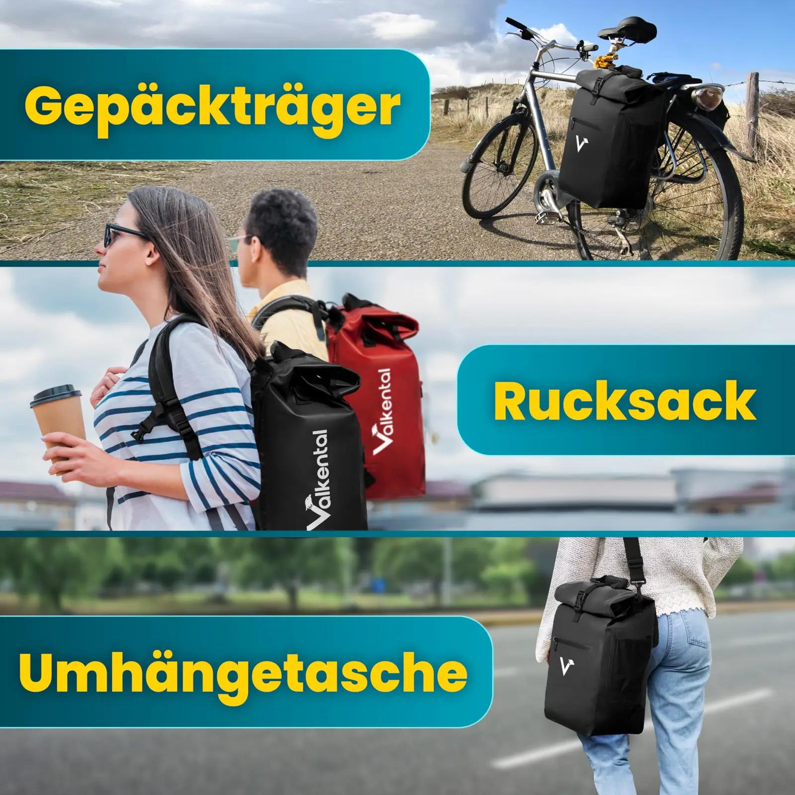 Valkental veekindel 3‑in‑1 jalgrattakott – mitmekülgne kaaslane – detailne vaade