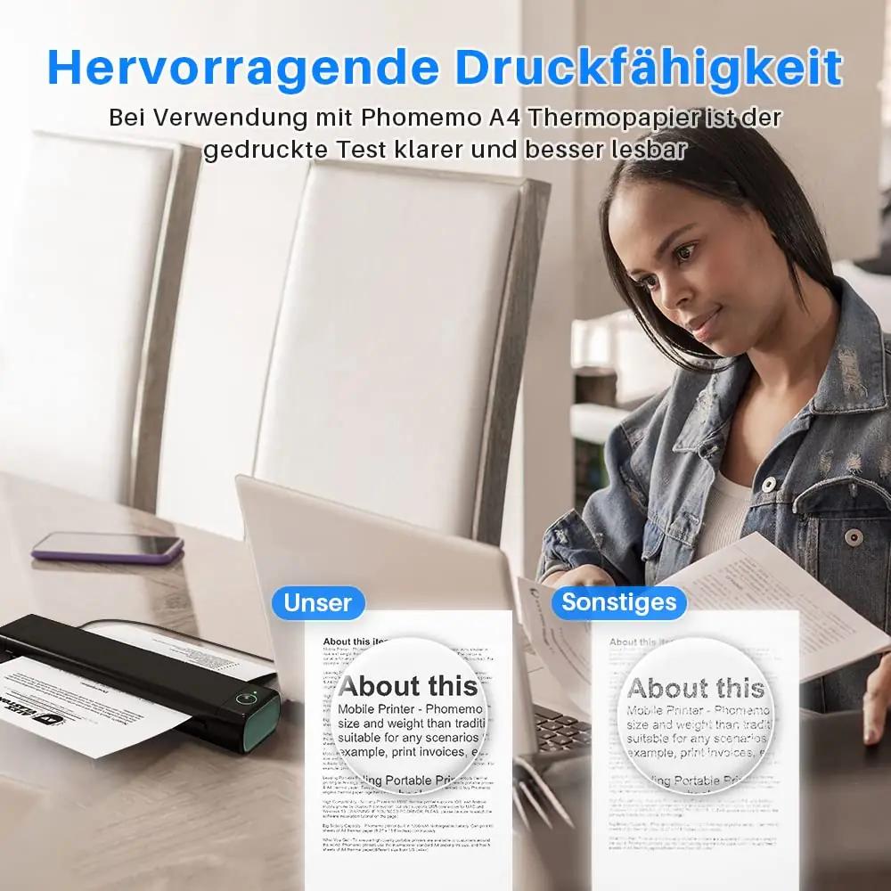 Phomemo kantav termoprinter M08F – A4 mobiilne trükk – pilt 6