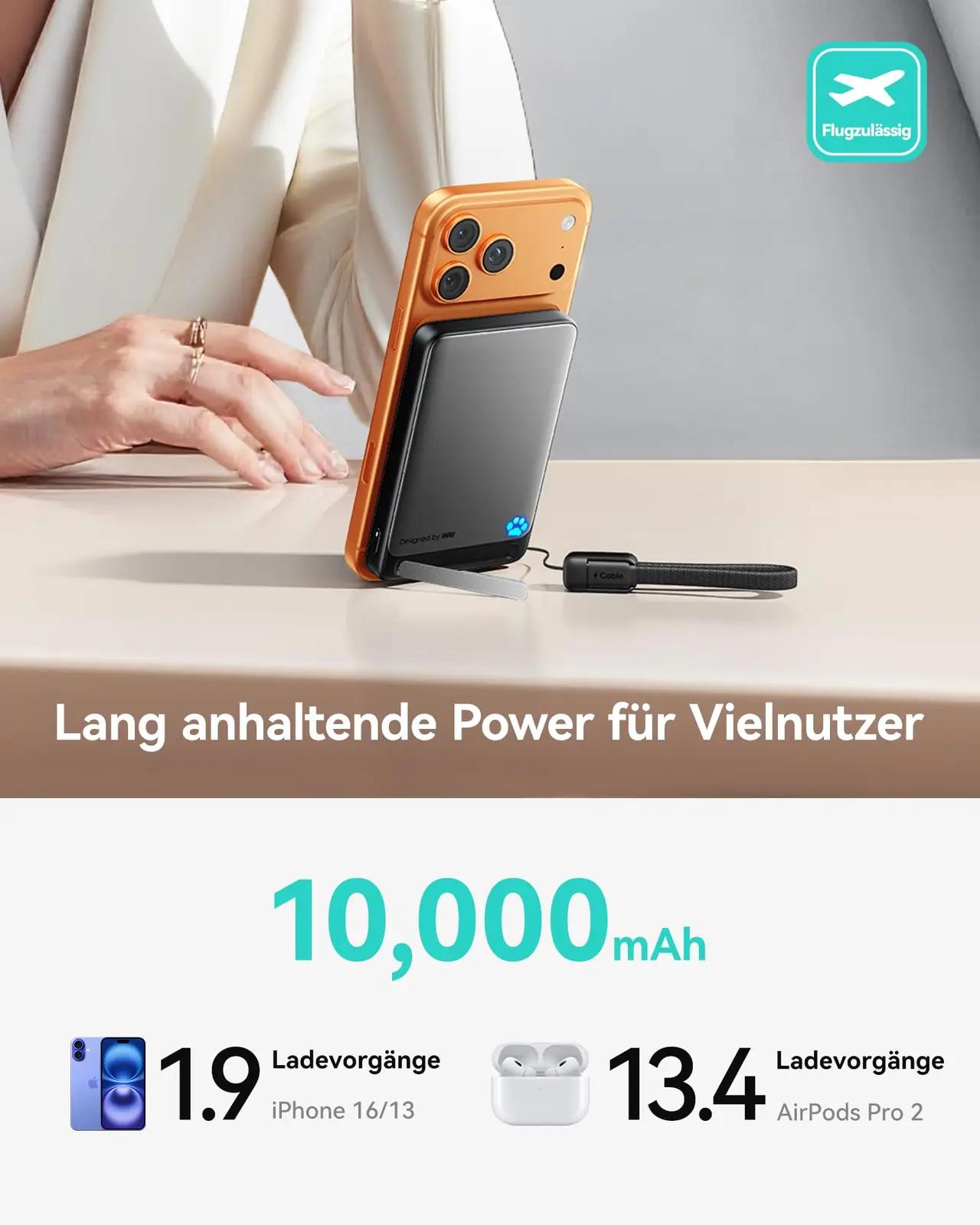 INIU magnetiline 10000 mAh Powerbank – õhuke mobiililaadija P73 – pilt 6