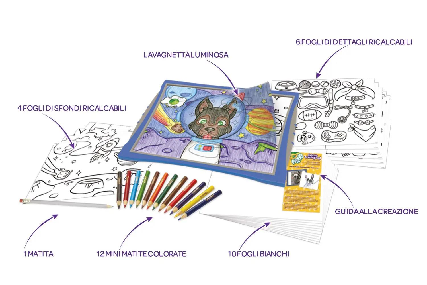 CRAYOLA helendav joonistustahvel lastele ja kingituseks – pakend ja tarvikud