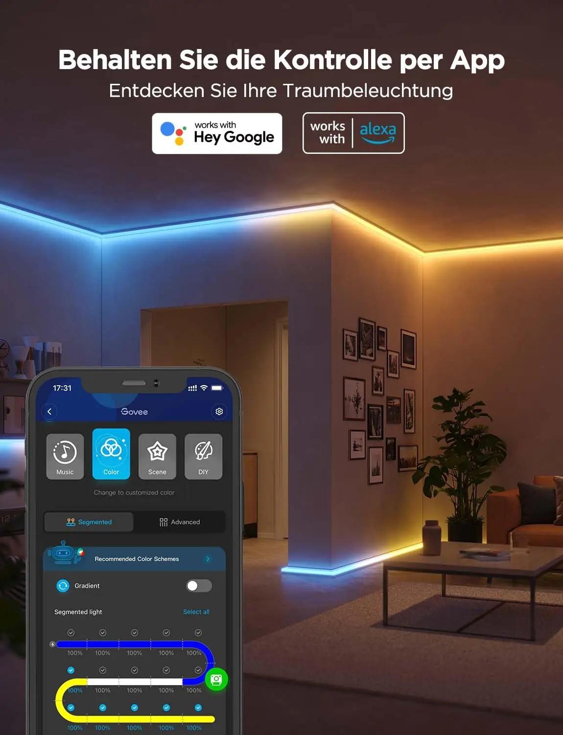Govee LED-riba 5 m profiiliga — RGBIC valgustus koduõhustiku – pilt 6