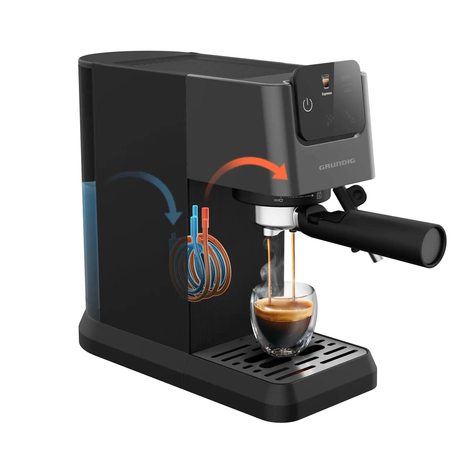 GRUNDIG kohvimasin – käsitööstiilis espresso ja piimavaht – kasutusnäide