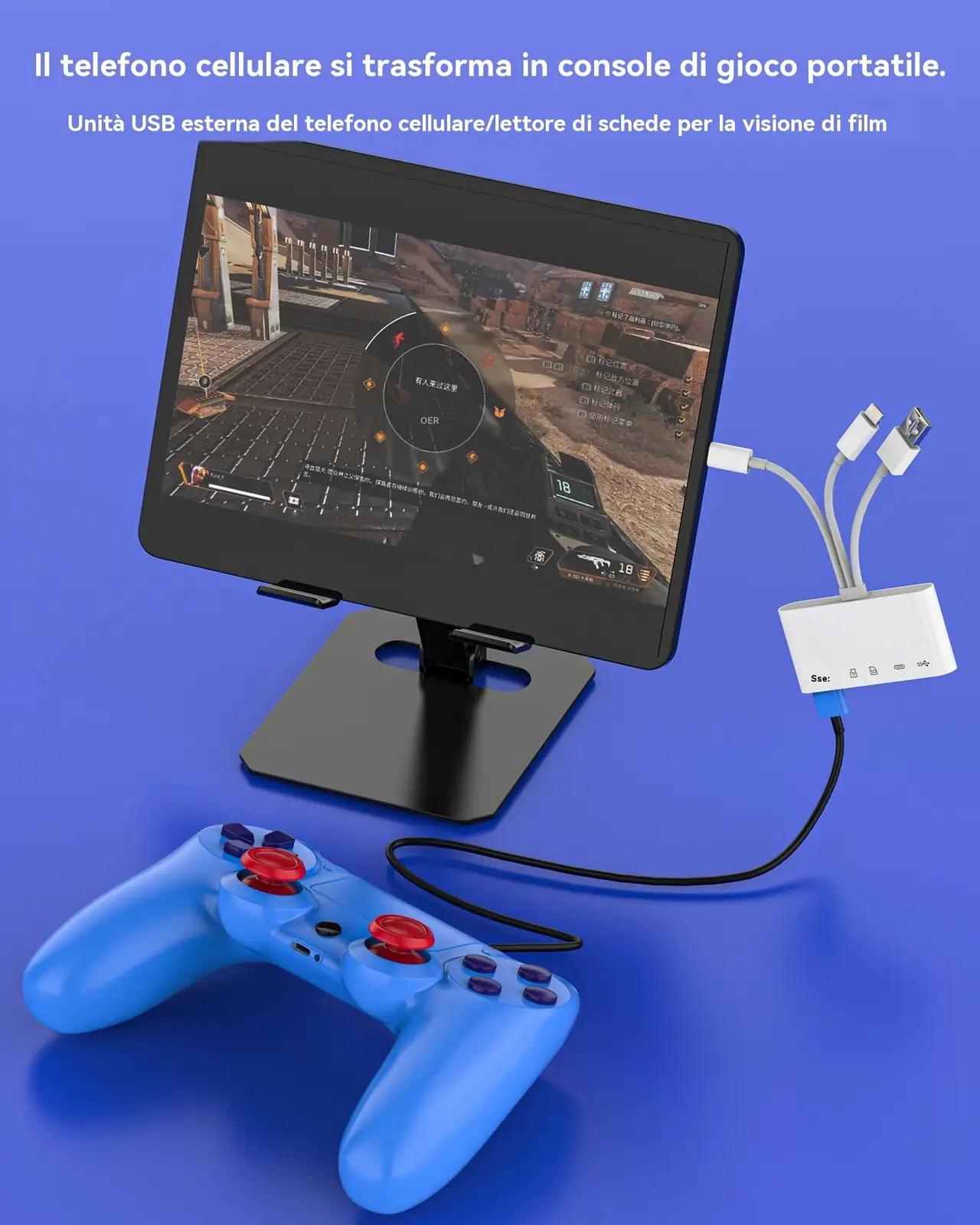 WASRUYI mitmeotstarbeline USB- ja kaartide adapter – pakend ja tarvikud