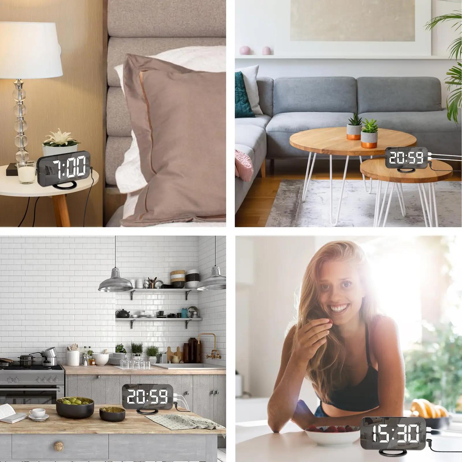 U-picks must digitaalne äratuskell peegliga — stiilne – pilt 7