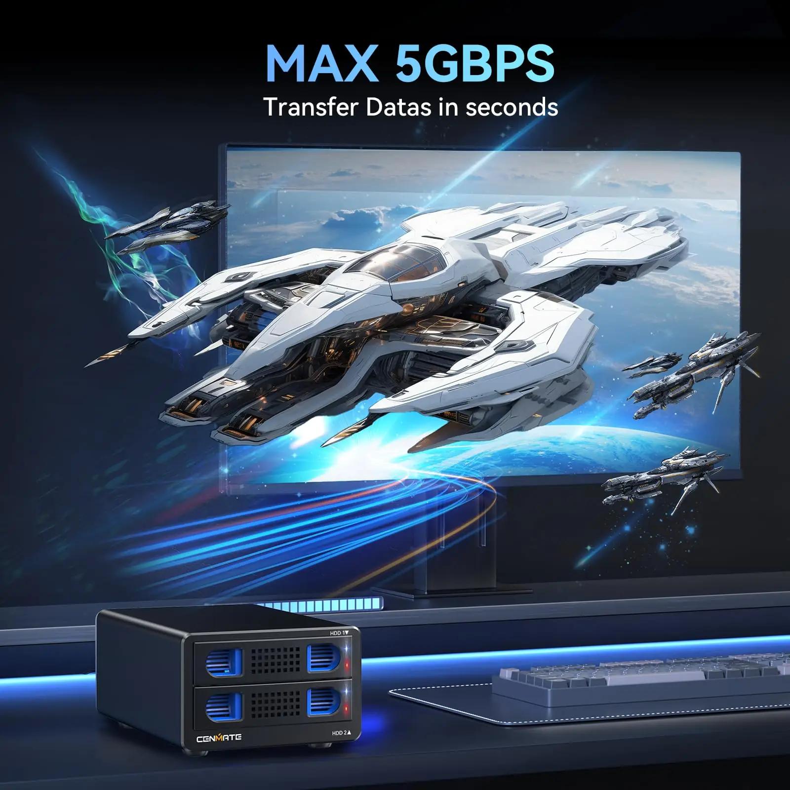 cenmate alumiiniumist 2-kohaline kõvaketta korpus – pakend ja tarvikud