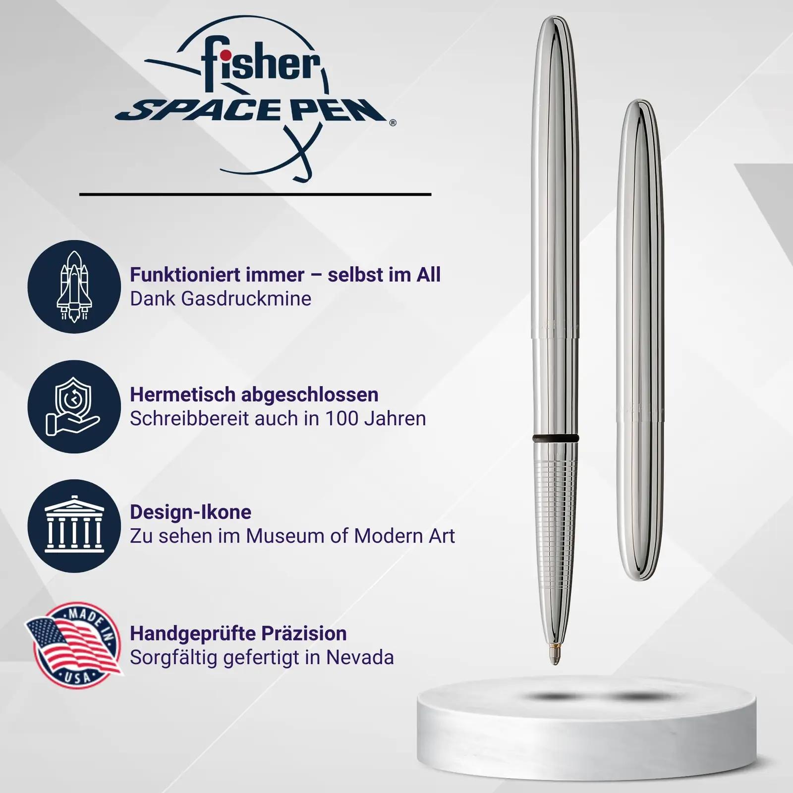 Fisher Space Pen kroomitud metallist kirjutuskingitus — – detailne vaade