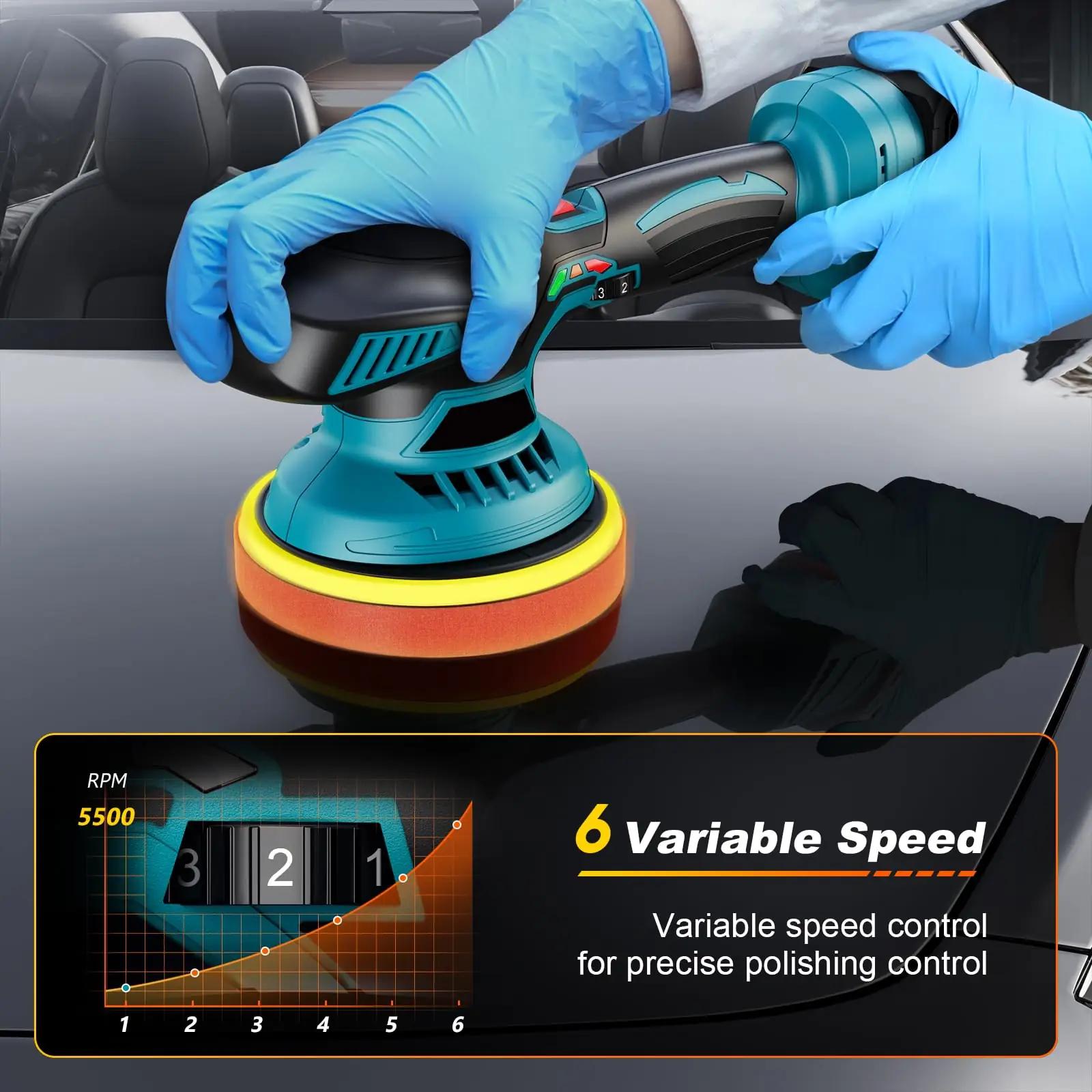 XIAZIR juhtmevaba auto poleermasin 150 mm — tugev ABS-korpus – detailne vaade
