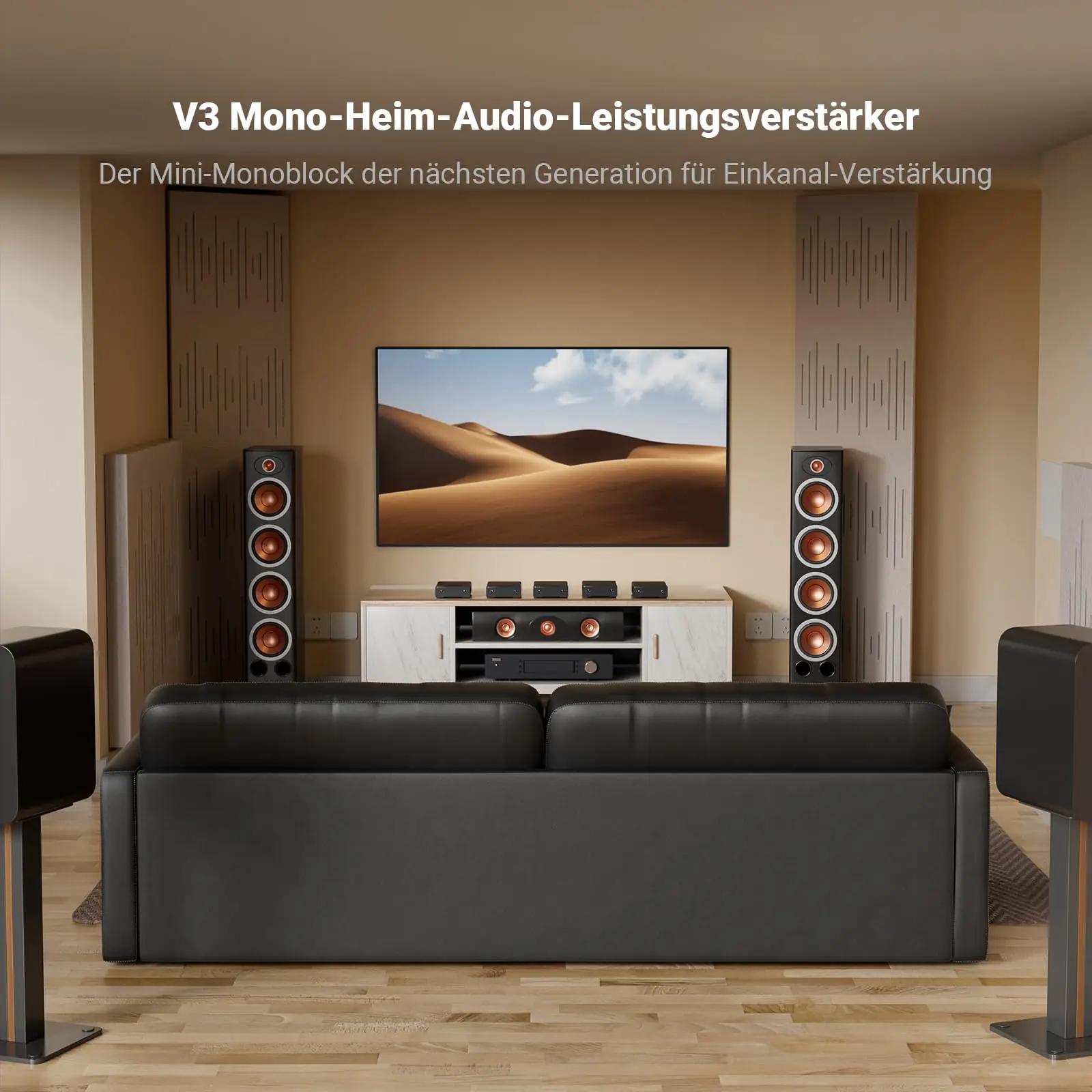 Fosi Audio metallist mini mono võimendi — 240W HiFi – detailne vaade